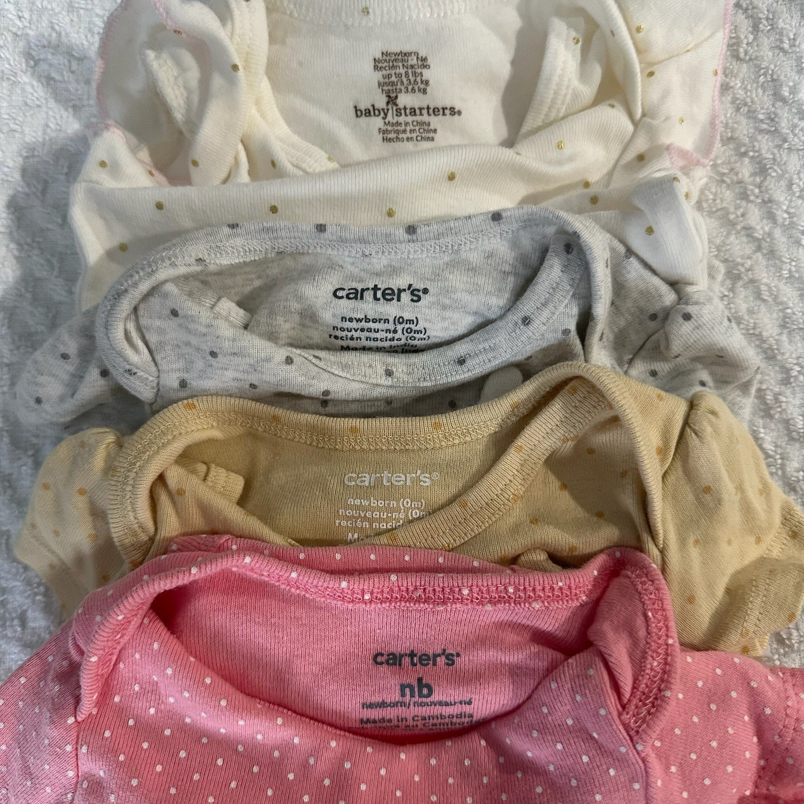 Carters, Gerber, Girl Newborn Lot Bundle Essentials 20 pcs Pjs Bodysuit Newborn