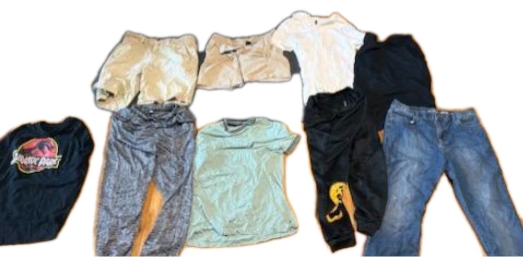 9-piece Assorted Boys Clothing Sizes S, M, 14Y, 32, 34 Wholesale Lot Set Bundle