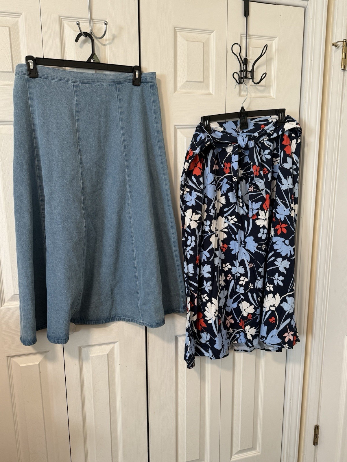 National Denim Skirt 20W + Time and Tru Floral Skirt XXL Lot of 2