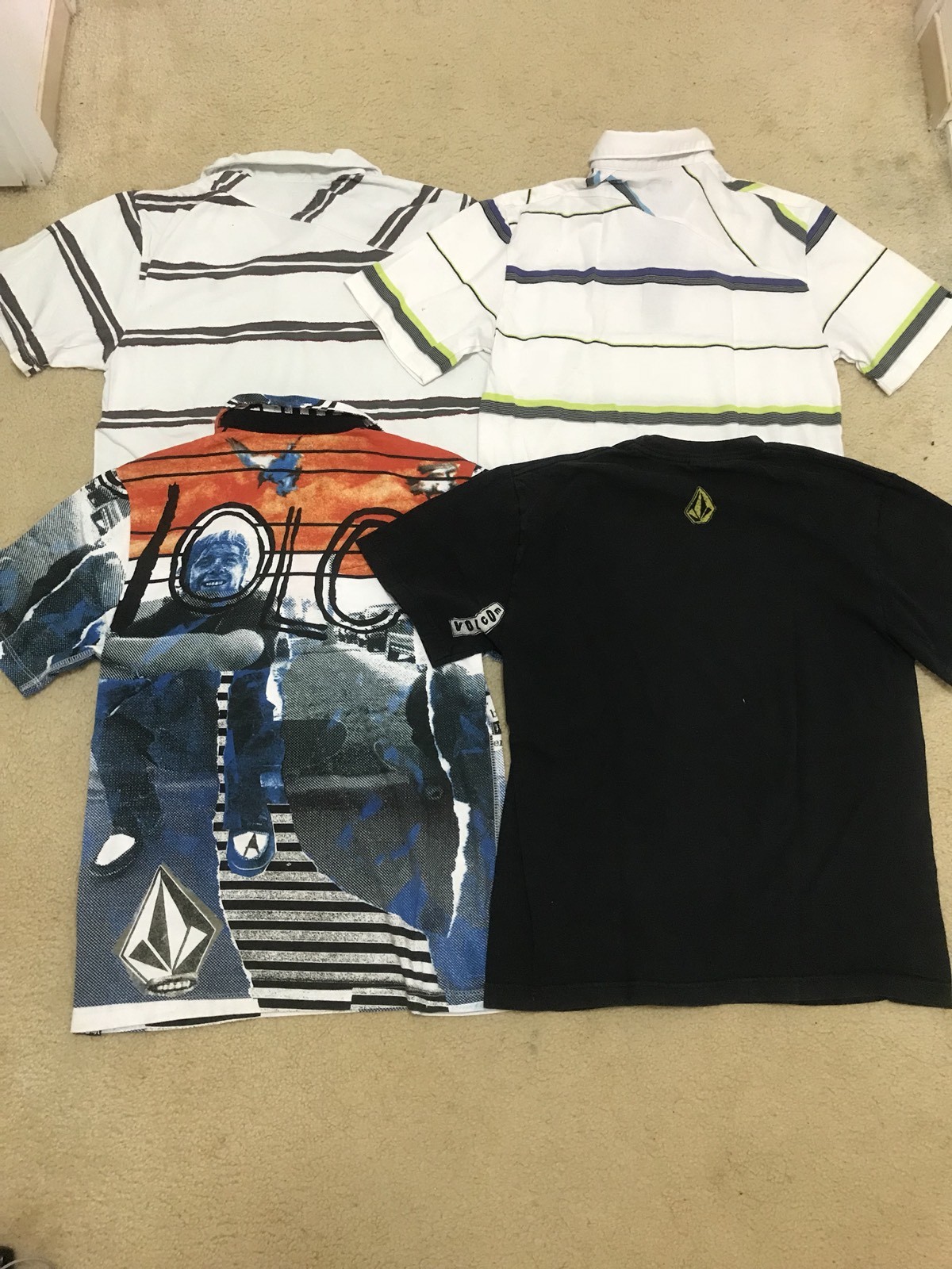 10 Piece Volcom Quiksilver Button Down Up Polo Shirt Top Sz 12-14 Medium Large