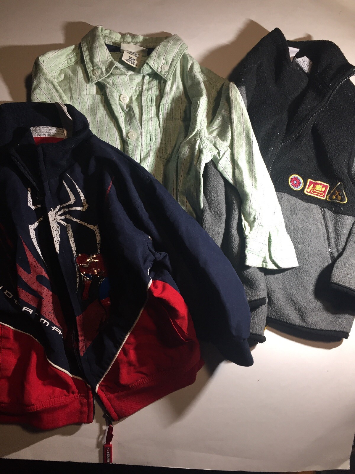 BABY BOY CLOTHES 24 MONTHS 2T Dress Shirt Spider-Man Jacket Fleece jacket GUC