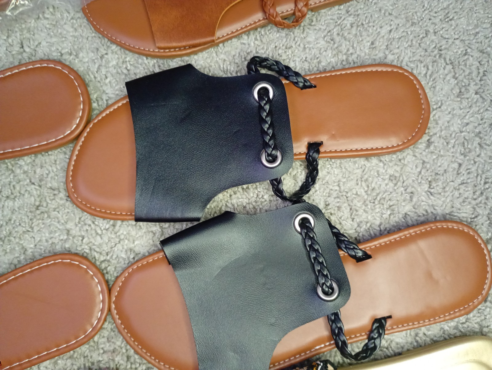 Household ANIH Fashion Mixed Lot Leather Slides Sandals Slippers 38-42