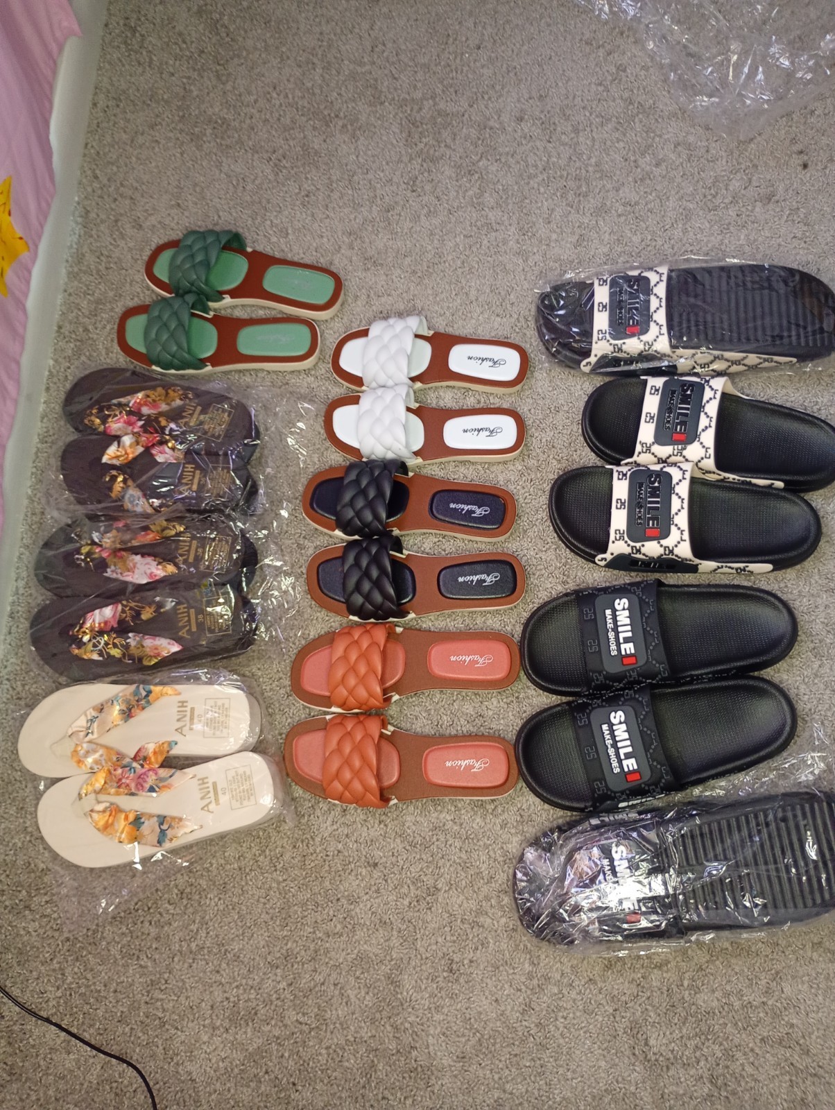 Household ANIH Fashion Mixed Lot Leather Slides Sandals Slippers 38-42