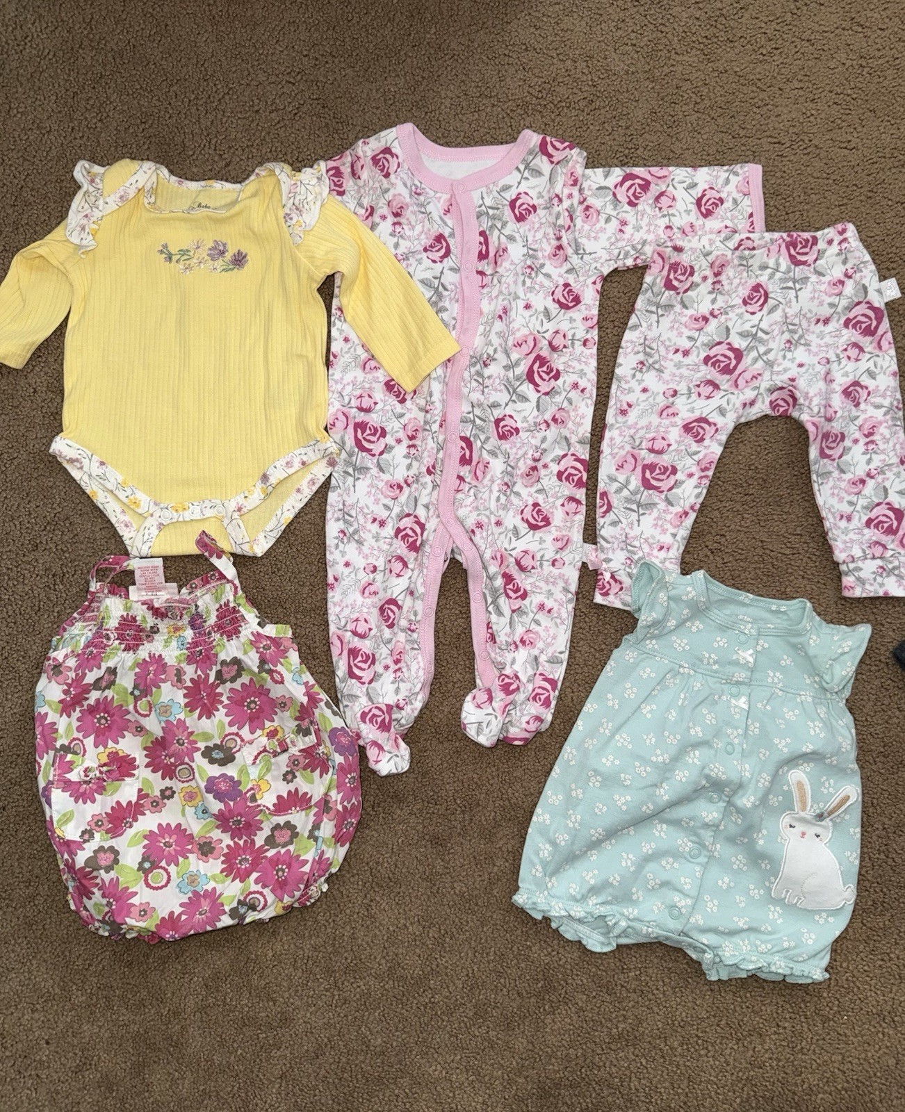 Carter&rsquo;s Kit + Pearl OshKosh Baby Girl Clothing Lot 3M 3-6M 6-9M Tops Bottoms