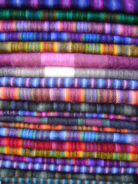 WHOLESALE LOT OF 10 BIGGER SIZE! STRIPED ALPACA JOSE SCARVES 80&Prime; x 12&Prime; 3V