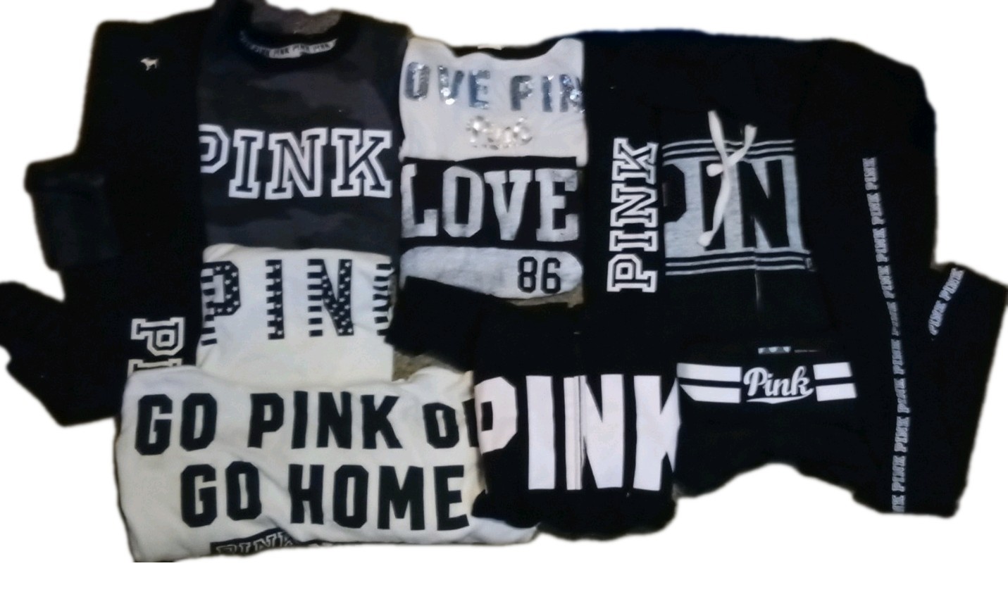 PINK Mixed Black White Bundle 11 items, XS, S,M