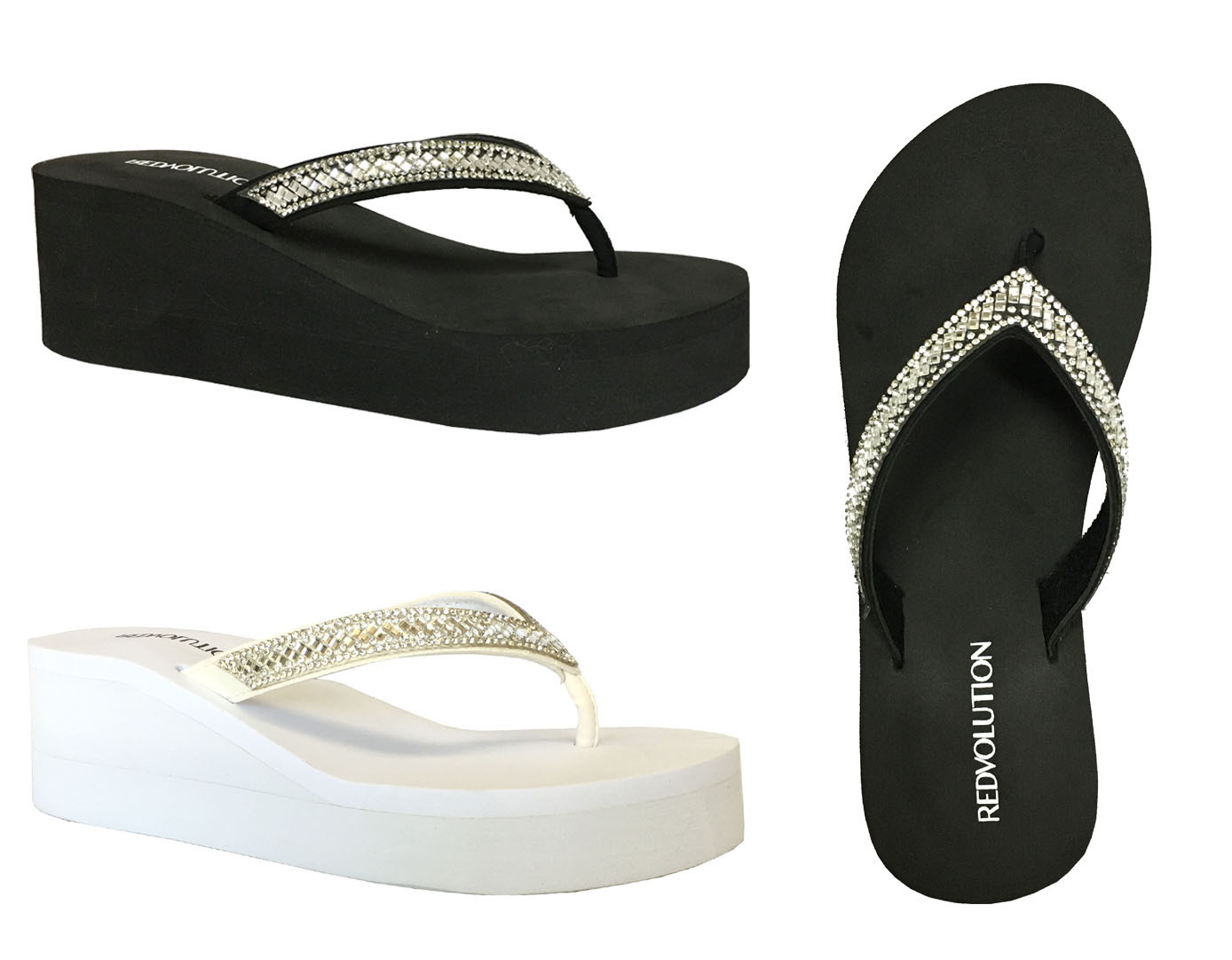 WHOLESALE LOT 24 prs Rhinestone Jewel Wedge Sandal Beaded Sequins Platform Shoe