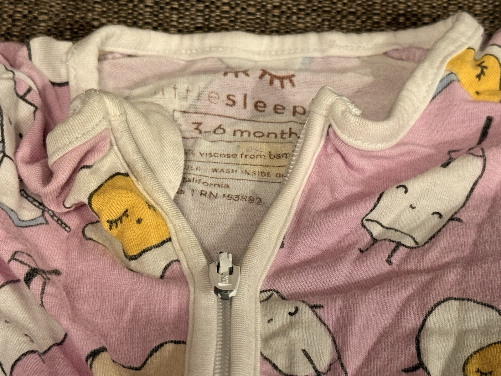 Little Sleepies Zip Up Sleeper 7 Lot Bundle: (2) 3-6M & (4) 6-12M & 1 Newborn