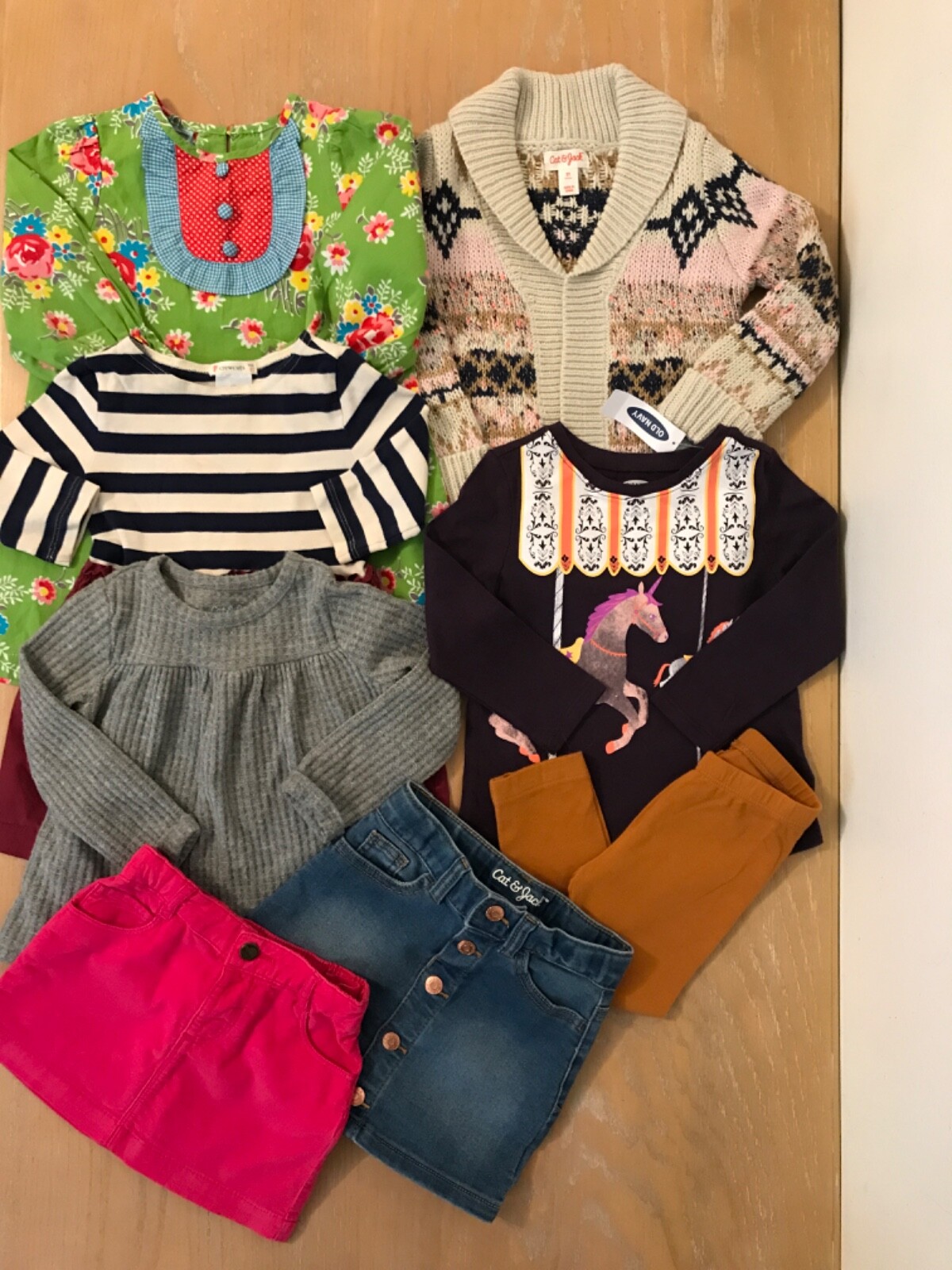 Cat & Jack, Old Navy & Others Toddler Girls Clothing Lot of 8 (2 New) Size 2T, 2