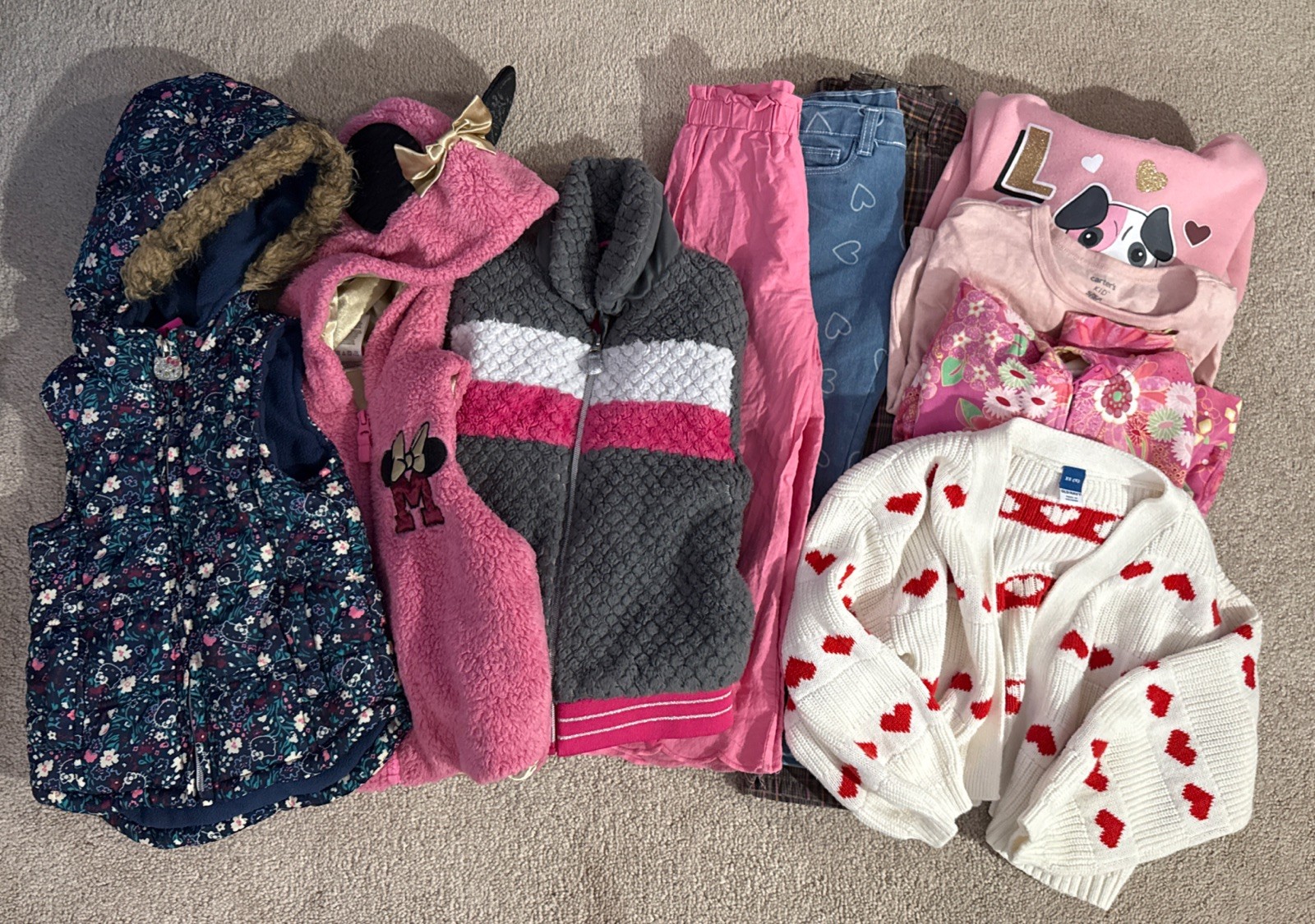 Lot Of 10 – Girls Clothes Sizes 4,5,5/6 Pants Vests Sweaters Zip Up LS Shirts