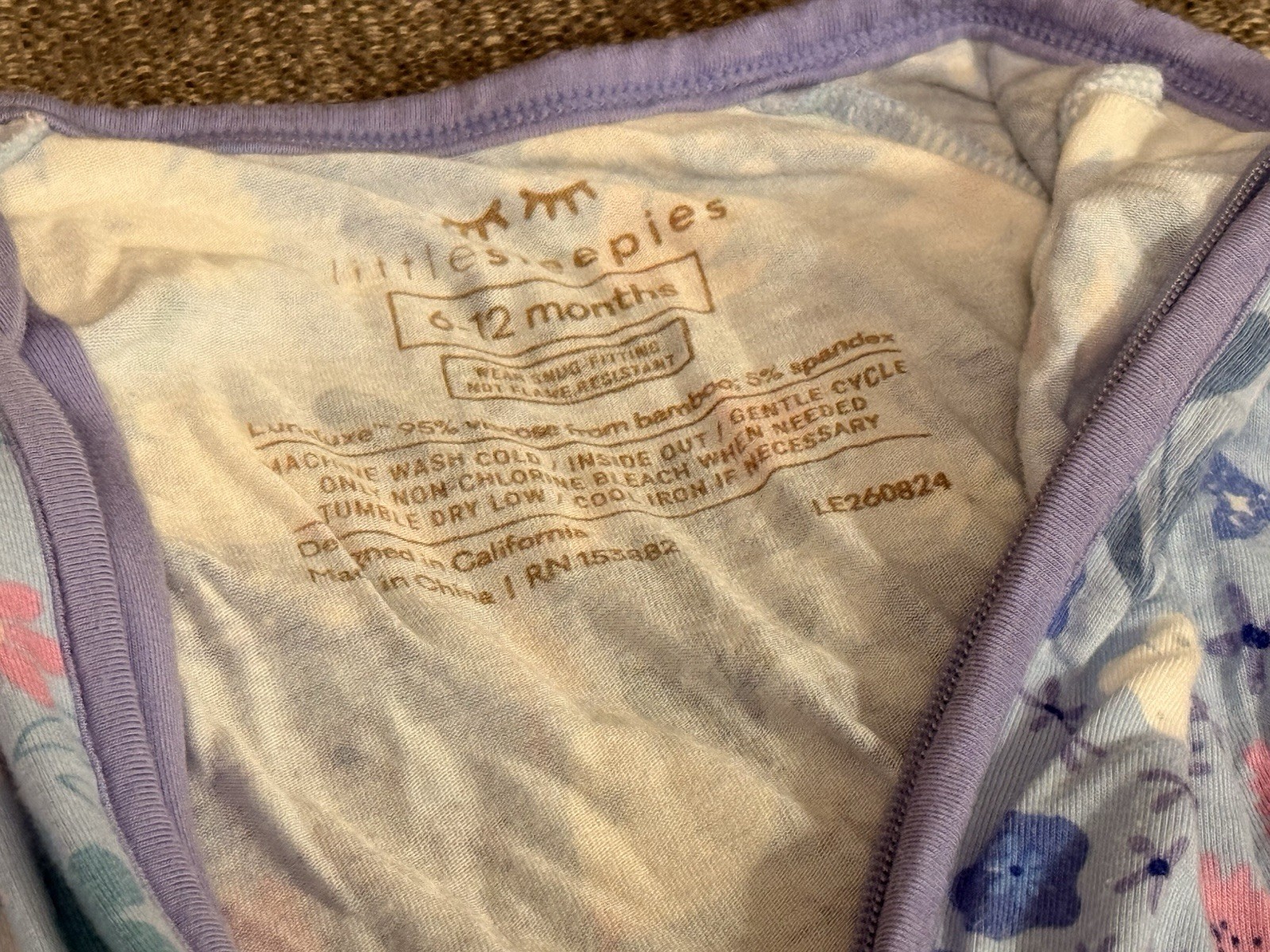 Little Sleepies Zip Up Sleeper 7 Lot Bundle: (2) 3-6M & (4) 6-12M & 1 Newborn