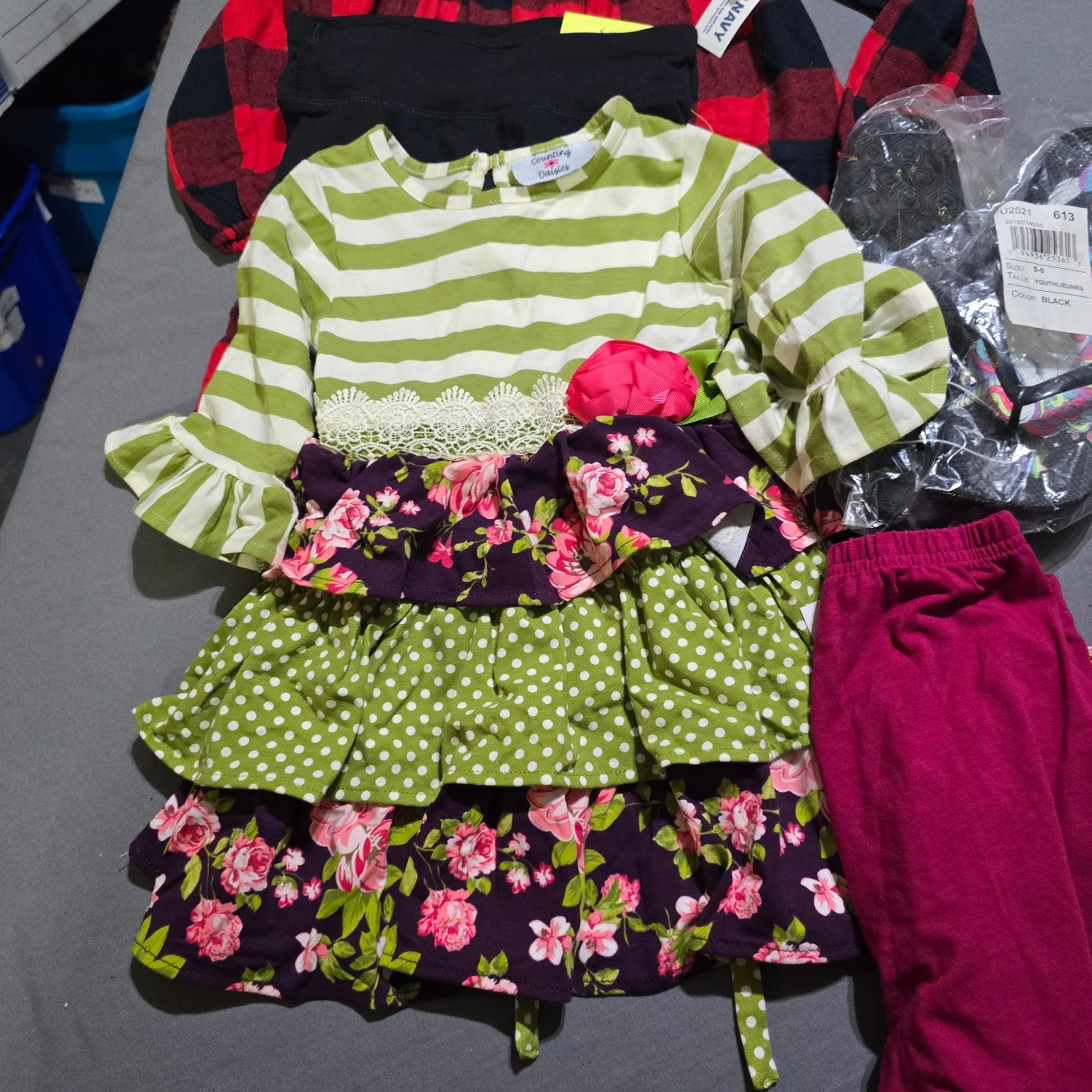 Mixed Brand 14 Clothing Lot Kids Various Sizes Pants Dresses Tops Bundle