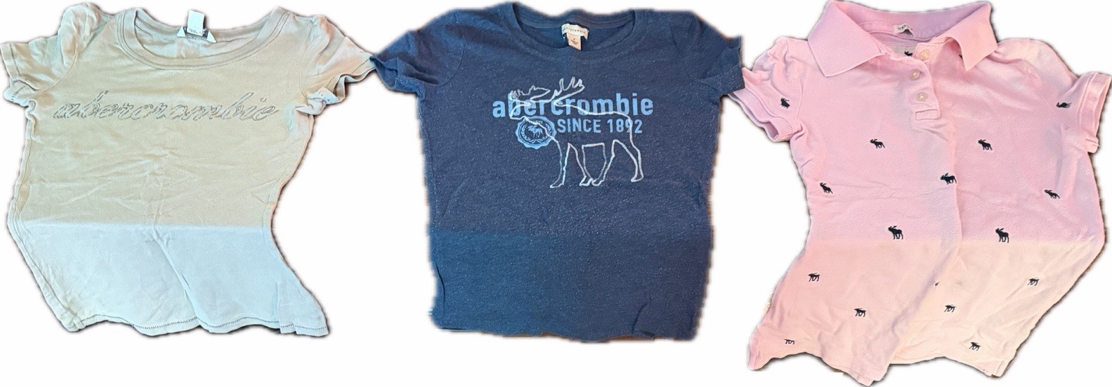 Abercrombie Girl Lot of 6 Cotton Tops Graphic Tees Pink Polo Size Small Child