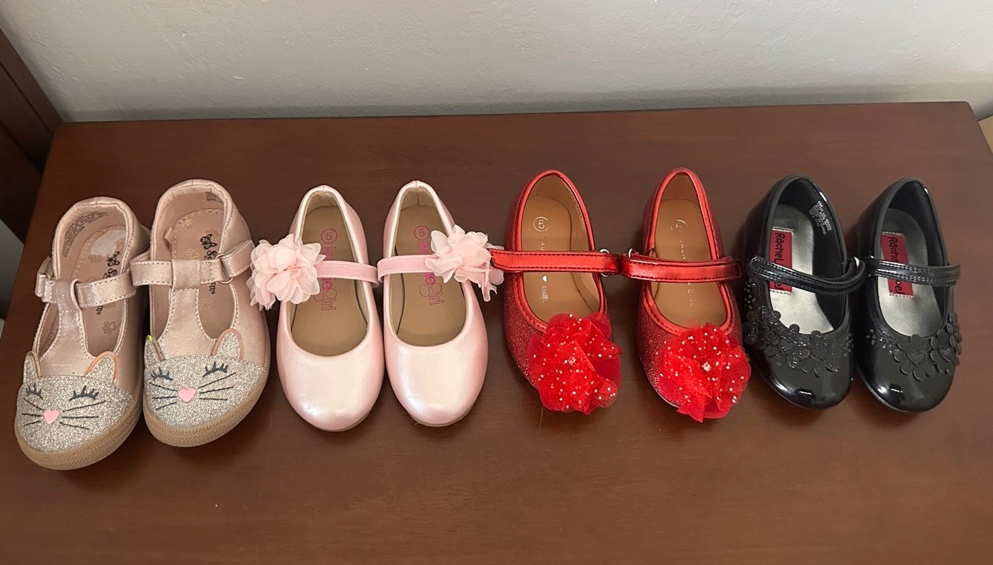 Rachel Shoes Baby Girl Dress Shoes Lot of 4Size5-Pink Red Beige Black