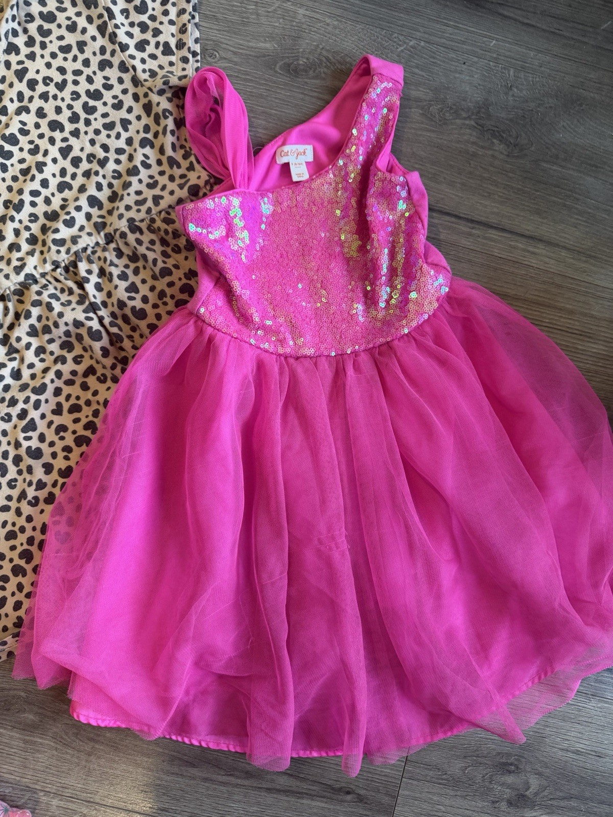 Cat & Jack Girls Dress Lot 4 Size S (6/6X) Pink Floral Animal Print Strawberry