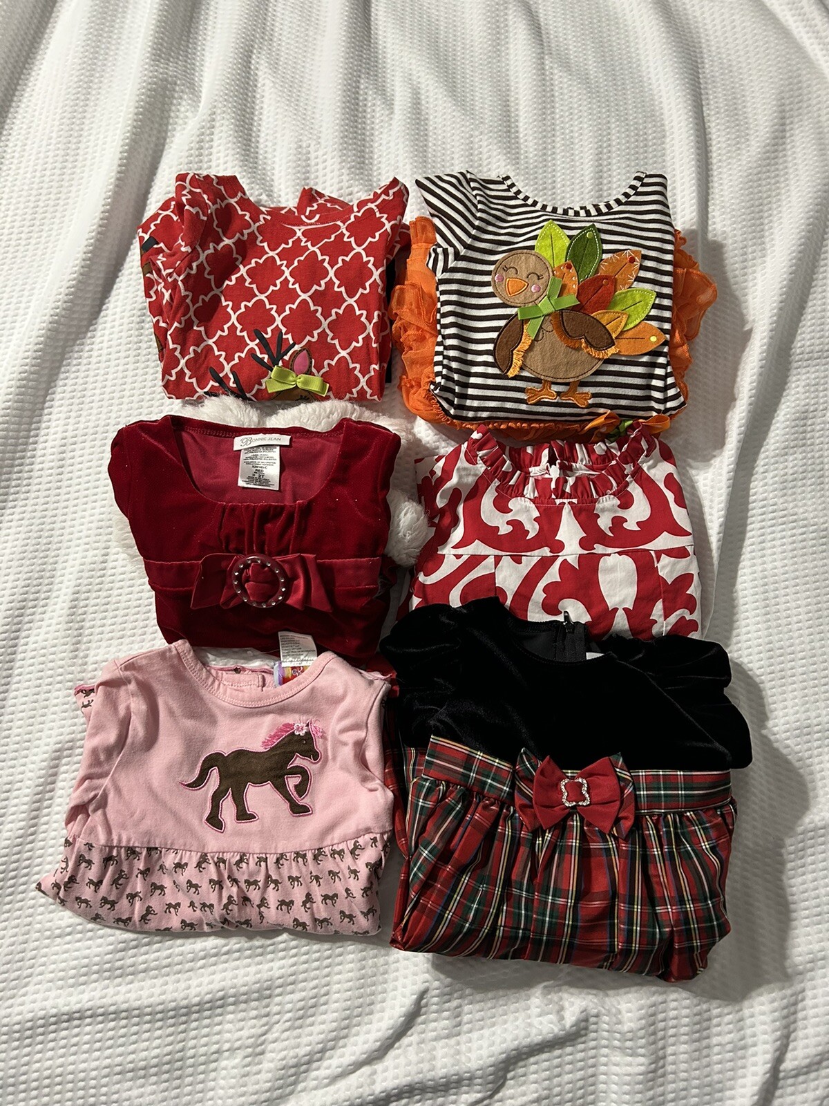 Lot of 6 Girls Mix Dresses & 2pc Sets Sz 2T Bonnie Jean, Emily Rose And More