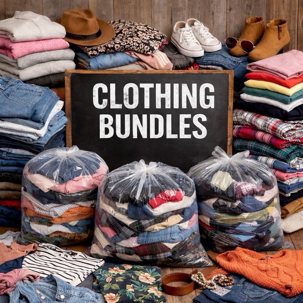 15pc+ Bulk Clothing,Reseller Bundle, Mixed, Women&rsquo;s, Men&rsquo;s &Kids Wholesale lot