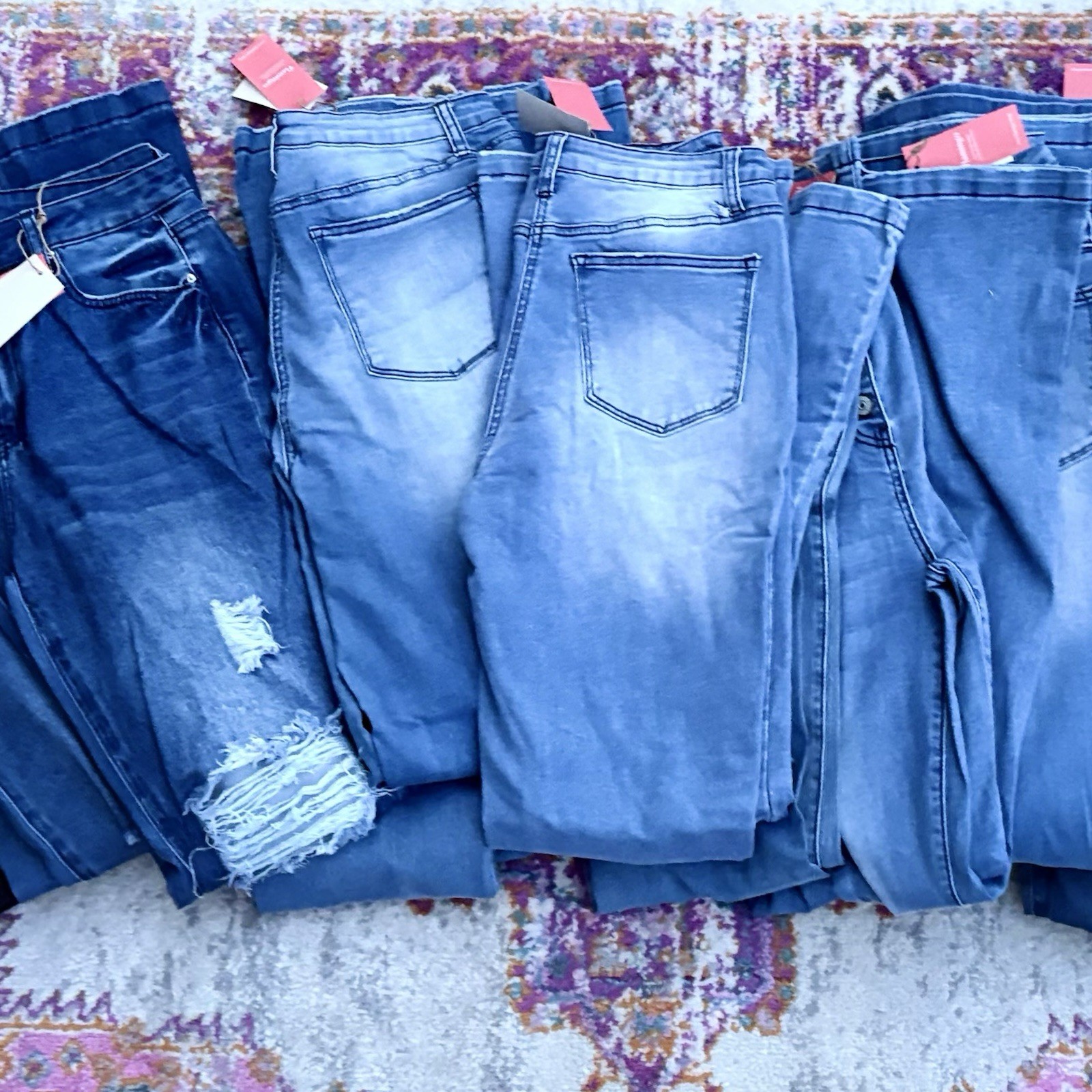 Universal Thread Women&rsquo;s Blue Solid Denim Jeans Lot, Size 4-12 Classic