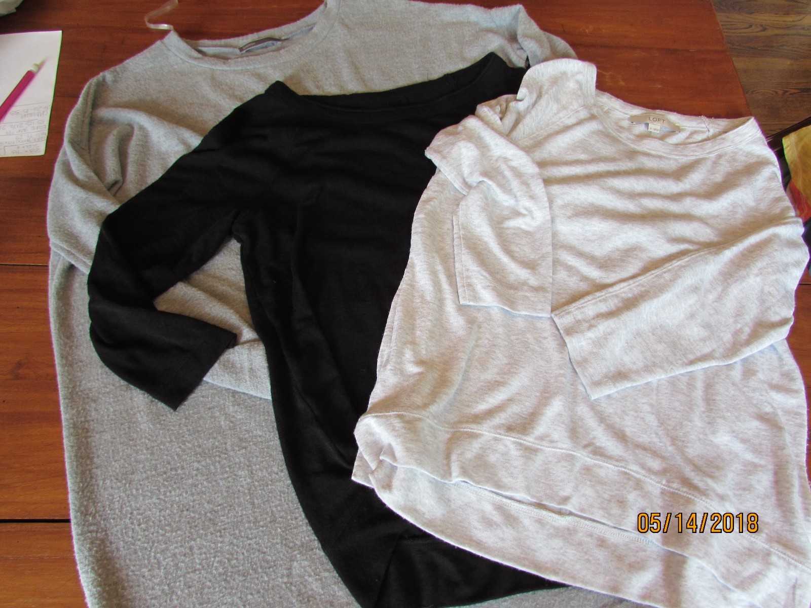 women&rsquo;s lot of 3 Size S L/S Tops Ann Taylor Black & Gray Casual & Cherish Dress