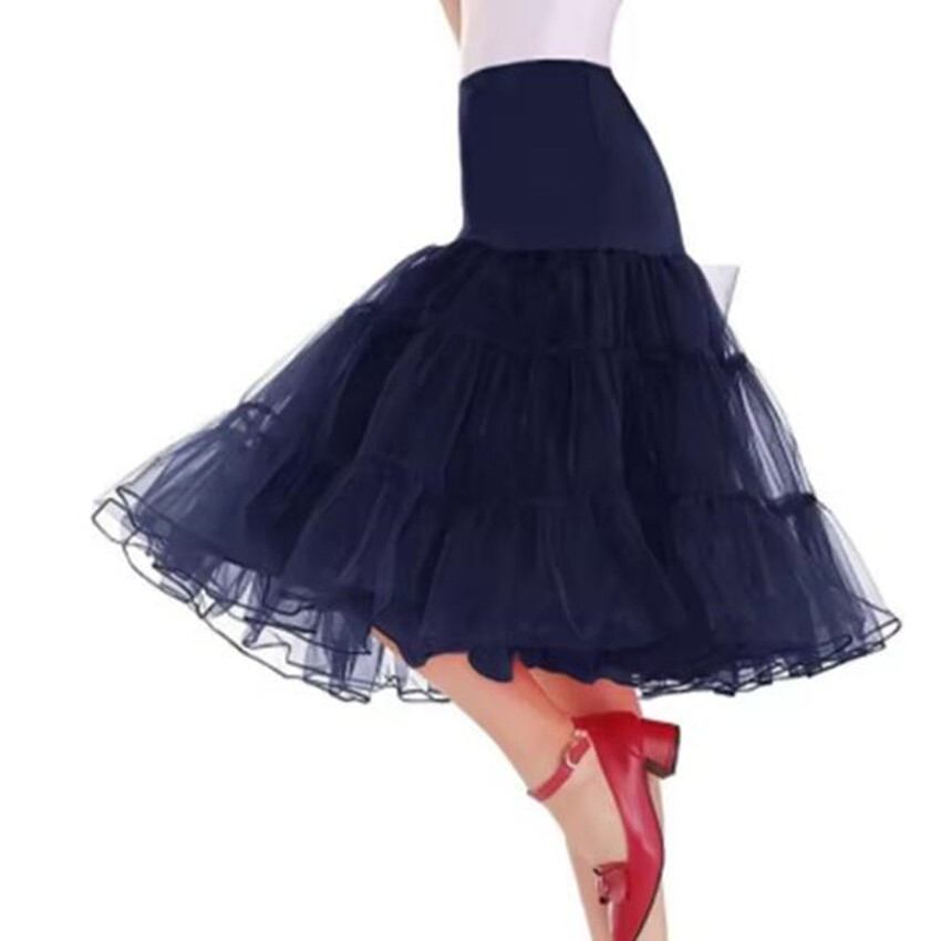50s 65cm Rockabilly Long Petticoat Tulle Costume Underskirt Red Pink White Black