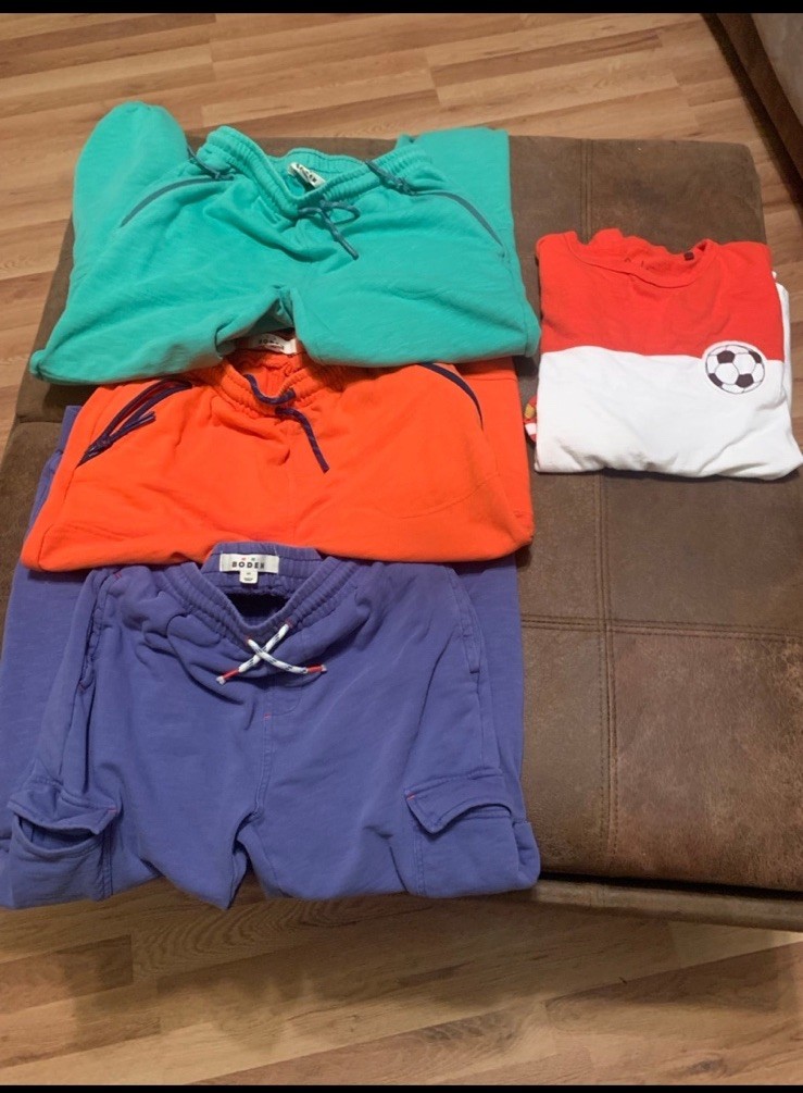 Boden Kids Size 13Y Clothing Lot 3 Jogger Pants + Soccer Long Sleeve Top
