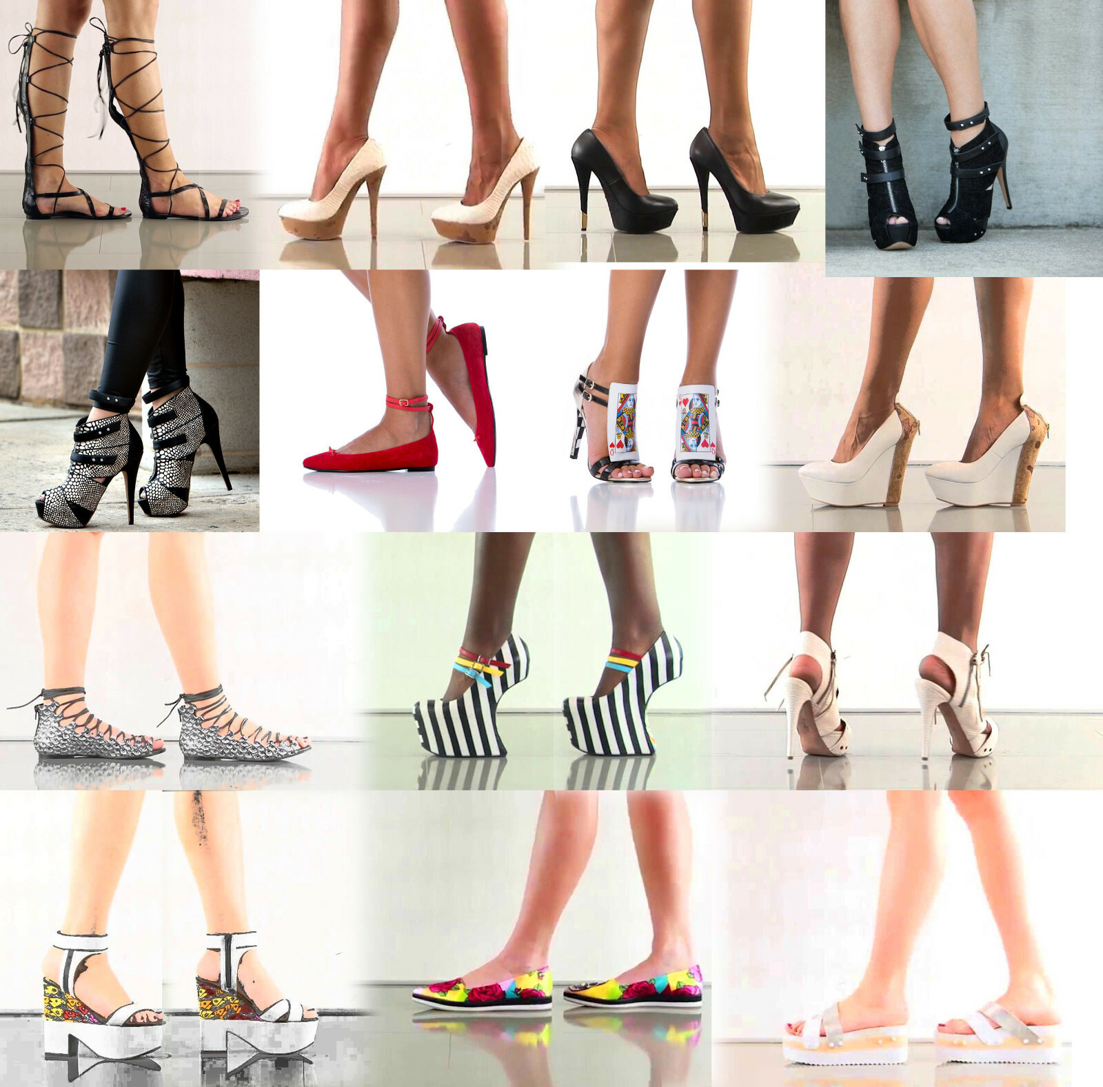 Lot 50 Pairs Wholesale Mix Women Shoes Heels Pumps Sandals Earrings 6 7 8 9 10
