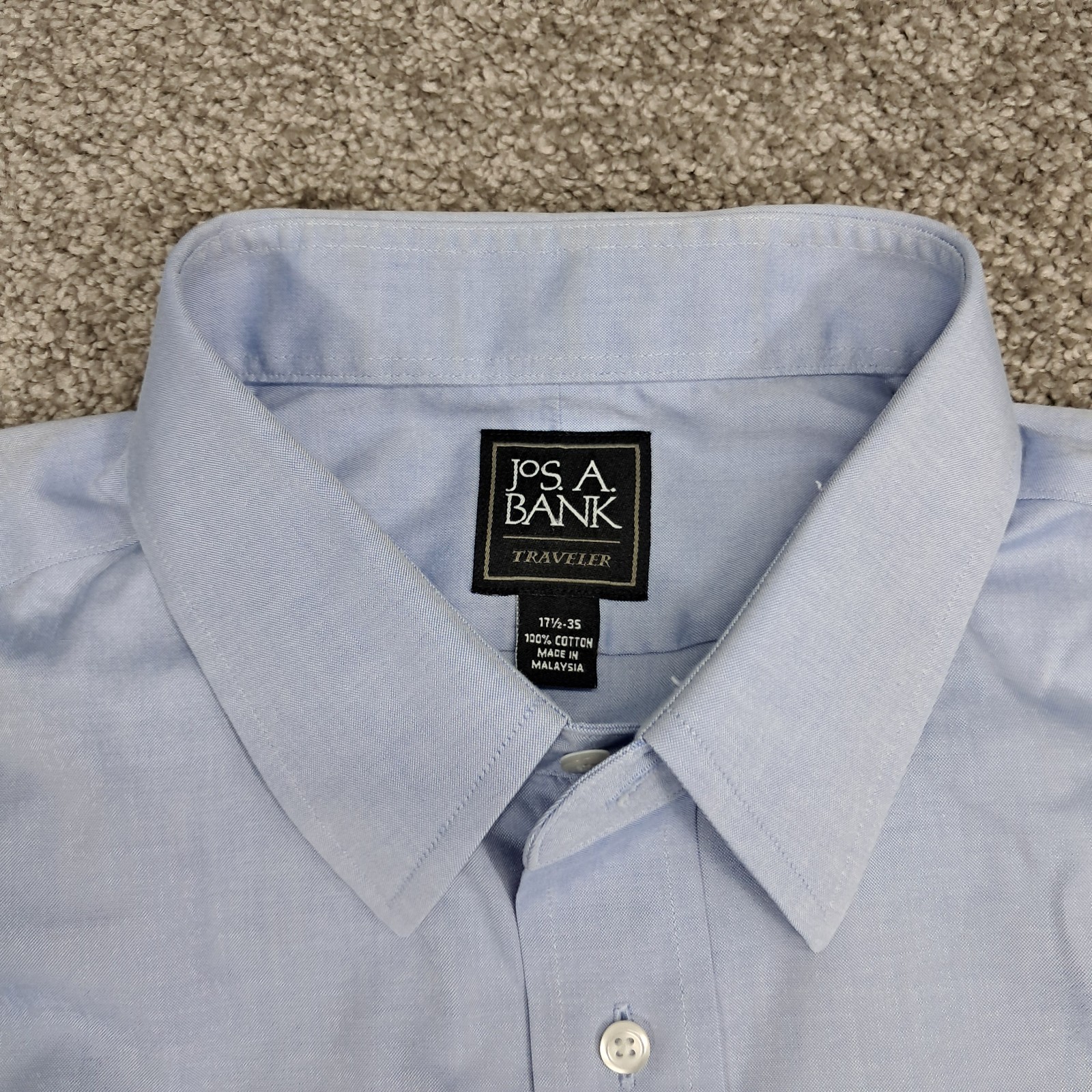 JoS. A. BANK Men&rsquo;s Dress Shirt Lot 4 Long Sleeve Striped White Blue 17 1/2-35