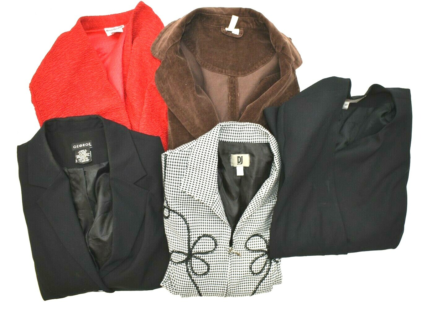 Wholesale Bulk Lot Of 5 Womens Medium Long Sleeve Business Casual Blazers