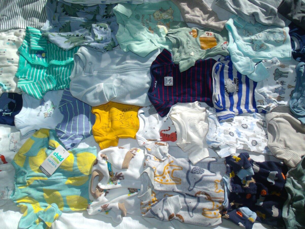 Adorable Baby Boy Sz PREEMIE Carter&rsquo;s Bodysuits Pajamas Clothes Lot Bundle