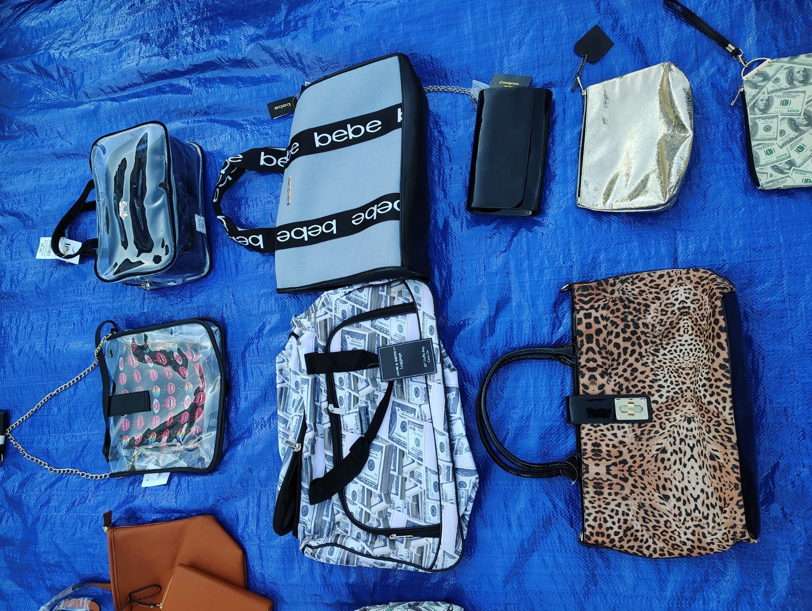bebe Dana Buchman Jane & Berry Handbag Lot Faux Leather Animal Print Money