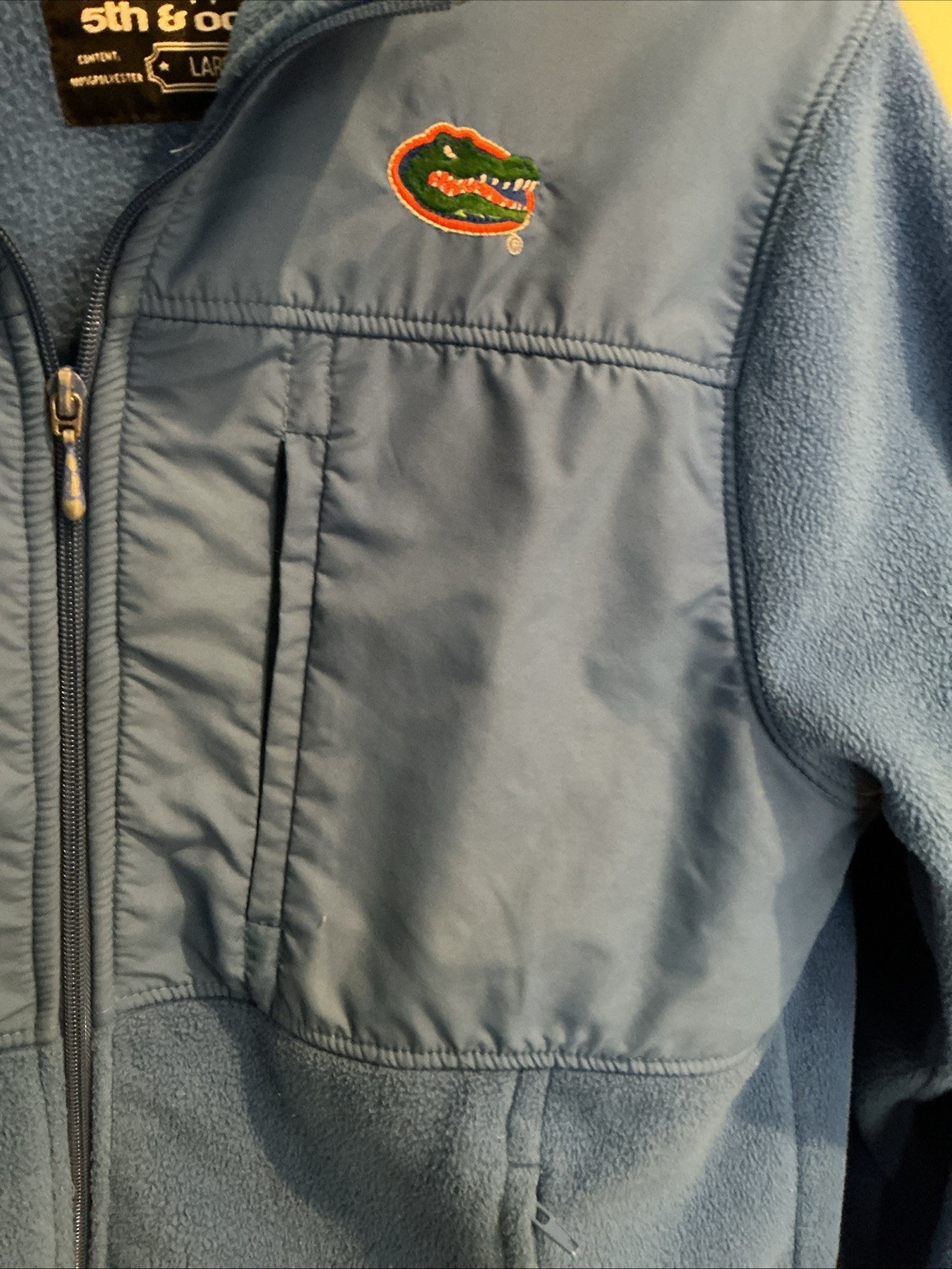 5th & Ocean Full Zip Fleece Jacket Florida Gators Unisex Size Large Pockets Blue