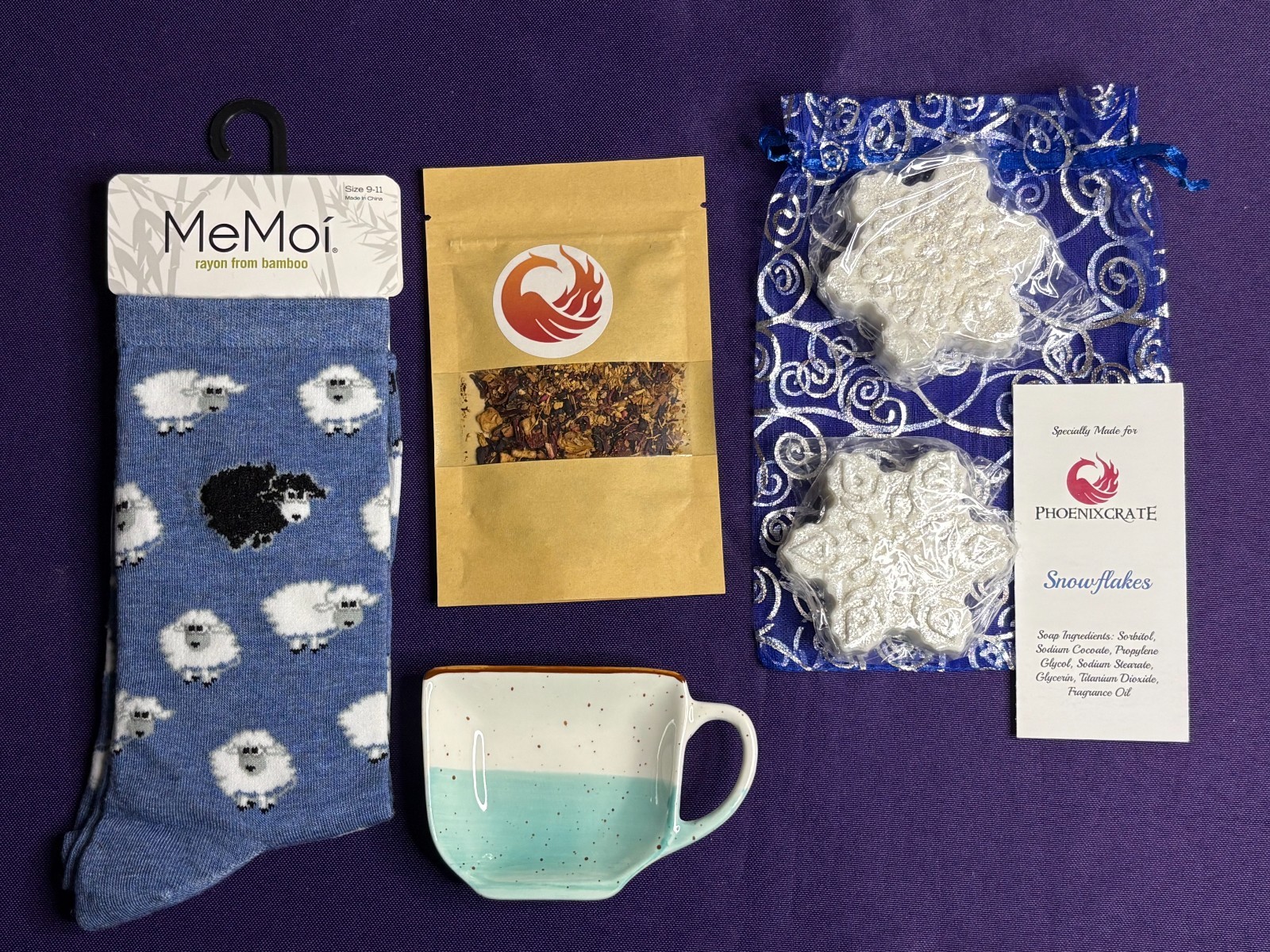 Phoenix Crate February 2026 Box Items, Tea, Soap, Socks