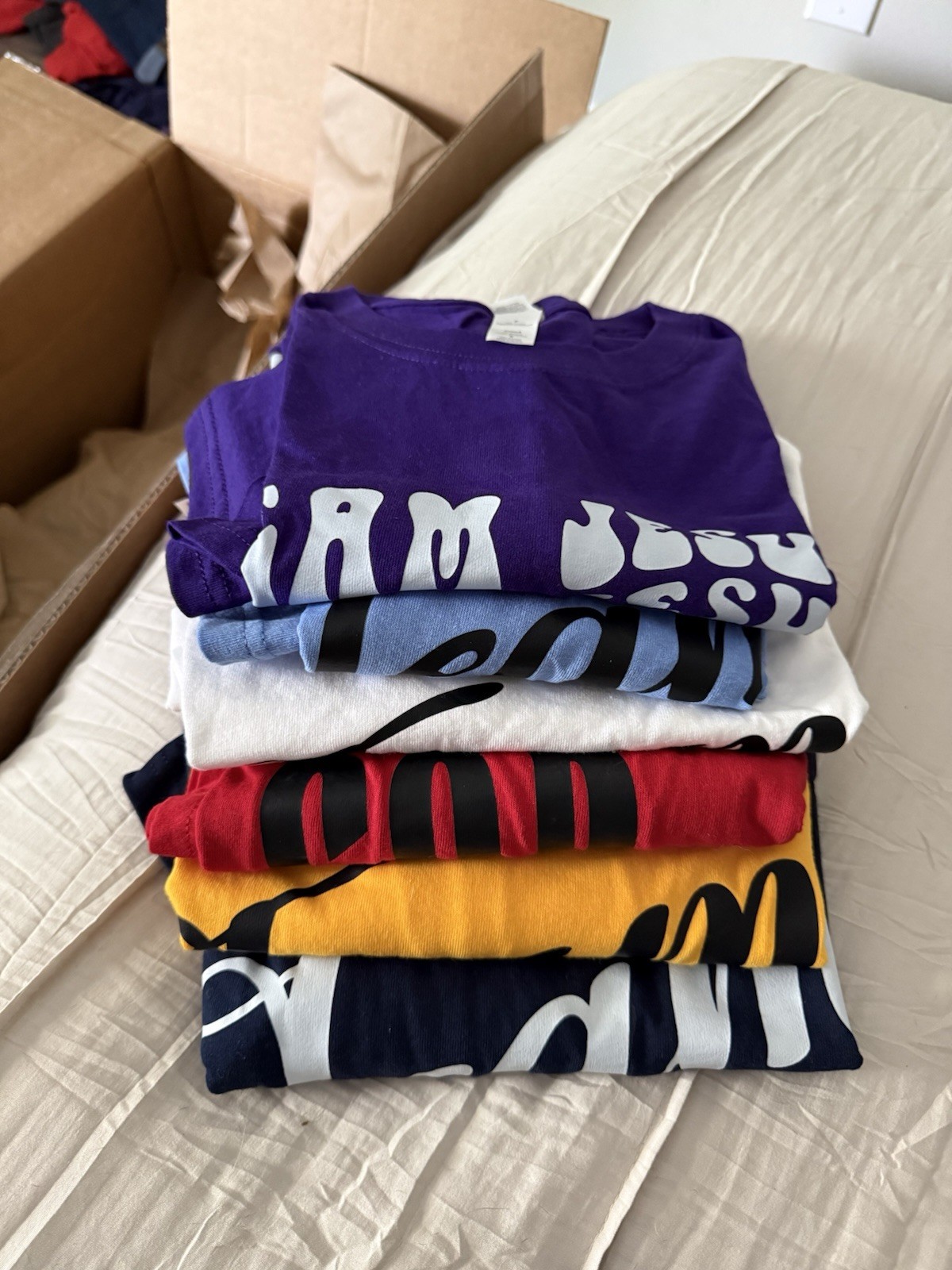 Religious Graphic Print T-Shirt Lot of 5 Team Jesus But God, Cotton, S-XL