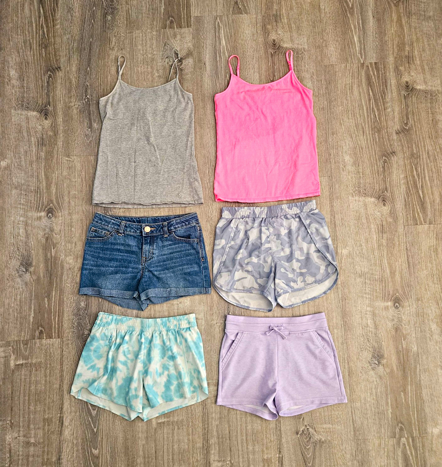 Girls Lot 10/12 L Clothes Tops Shorts Back To School Activewear Camo Athletic