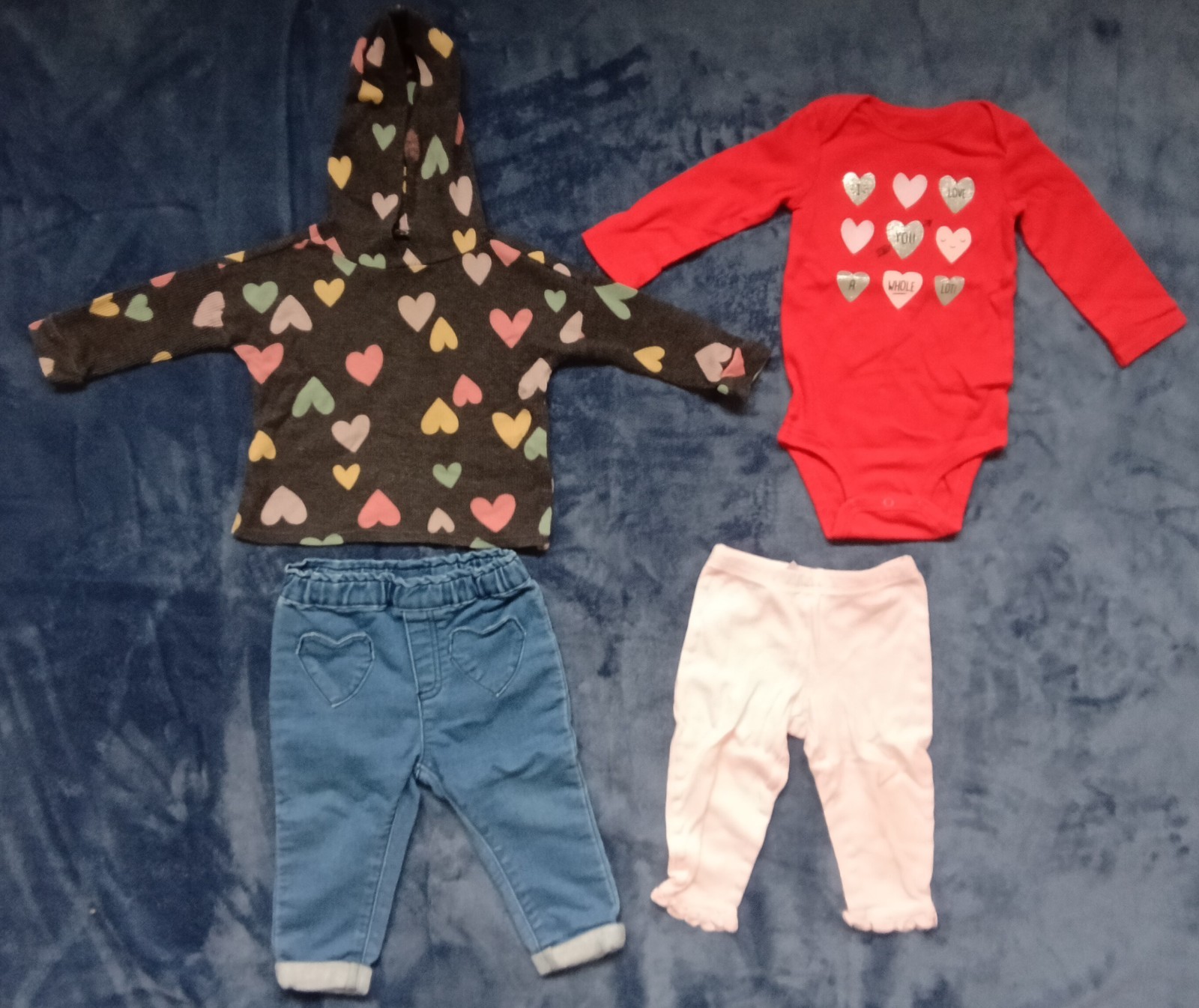Lot Of 4 Girls 12M Clothes Hearts Carter&rsquo;s First Impressions Garanimals Outfits