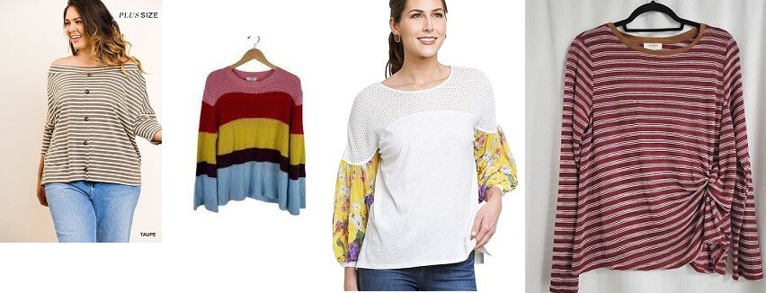 UMGEE~WHOLESALE LOT OF 15 PIECES~ALL SEASONS~BOUTIQUE APPAREL~S,M,L,XL,1X, 2X