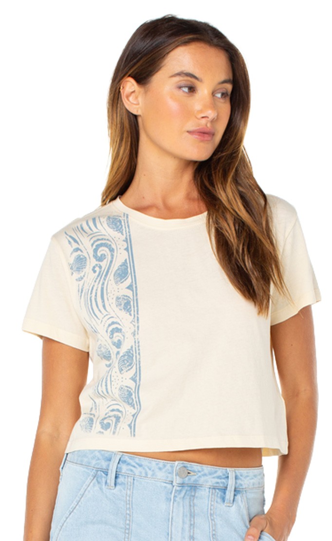 Roxy Sealife Border Women&rsquo;s T-Shirt – Parchment Sealife Border – New