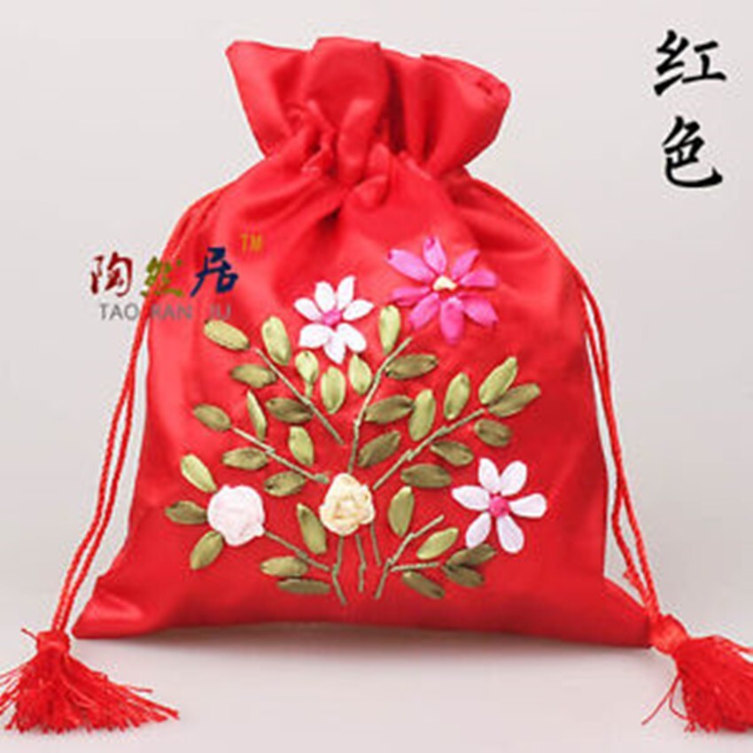 Wholesale 10pcs Chinese Handmade Silk Embroidery Bags Coin Purse Jewelry Pouchs