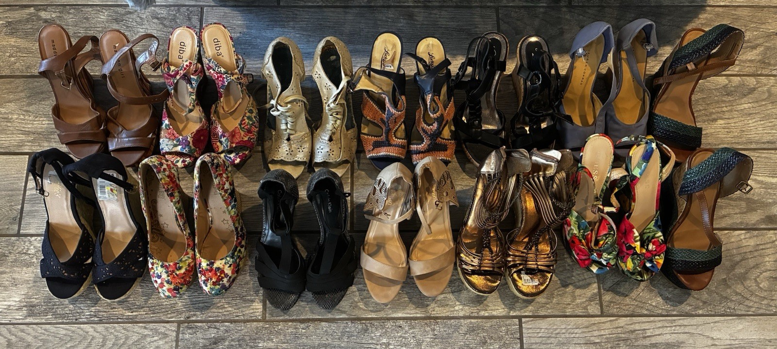 Women Shoes From Various Brands In Assorted Summer Heels Size 8.5-9.5 Lot of 13
