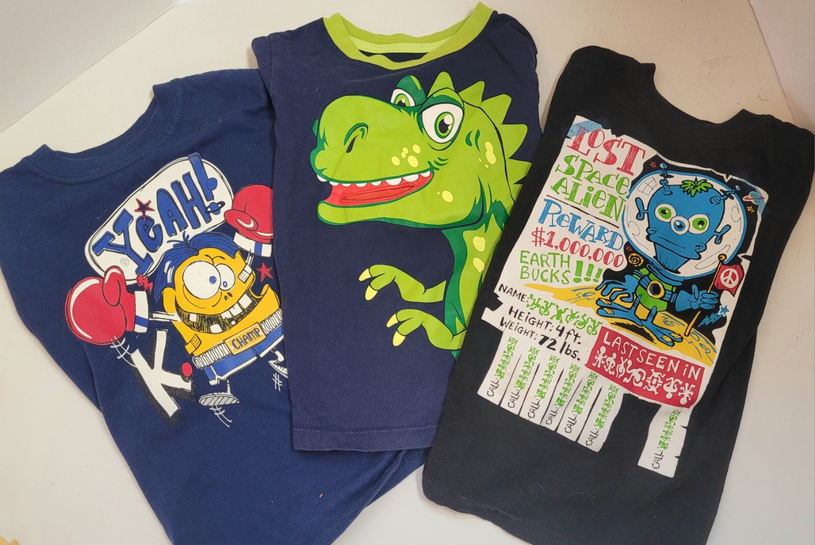 Graphic Long Sleeve Lot Of 3 Boys 4T Health-Tex Garanimals Monster Dinosaur