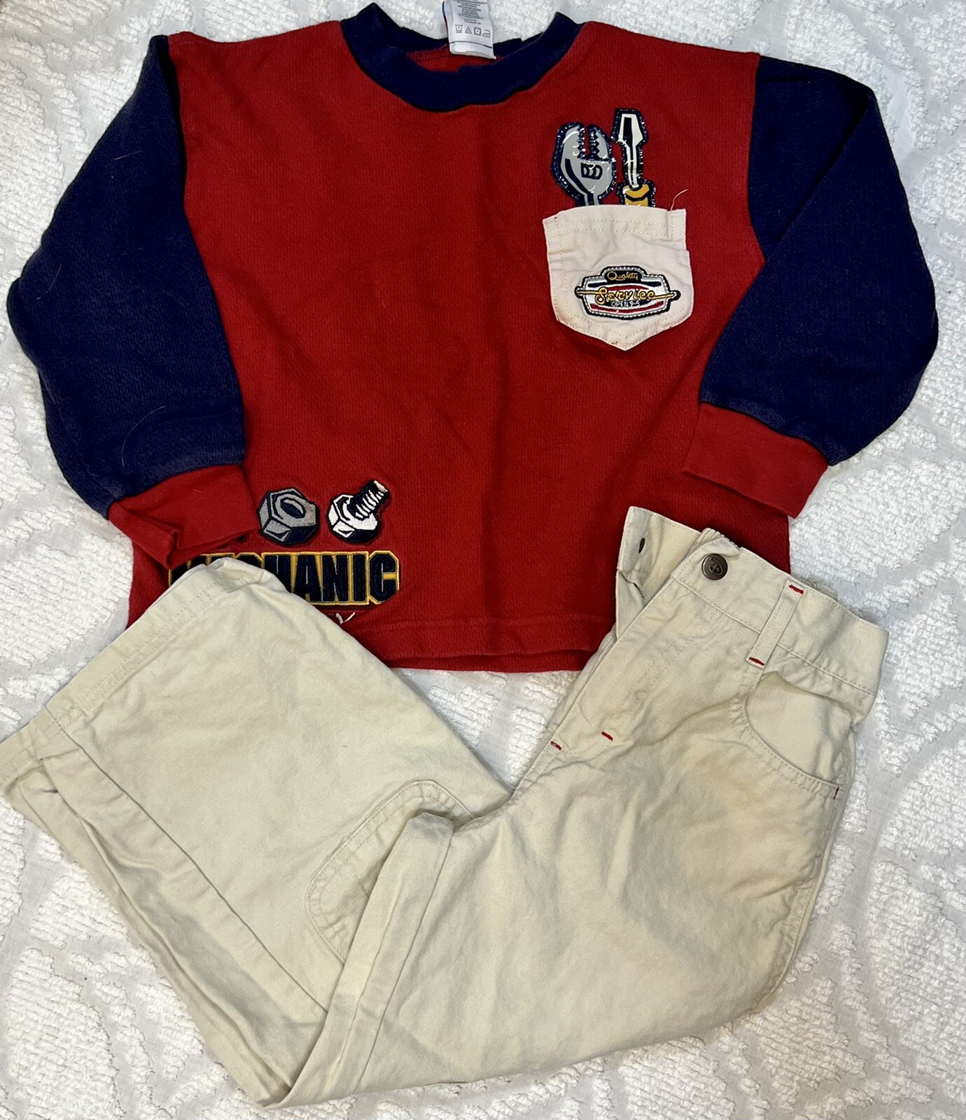 Boy Sz 5/6 OSHKOSH DISNEY Mixed Matching Khaki Outfits Overall Lot 17 Pc Vtg 90s