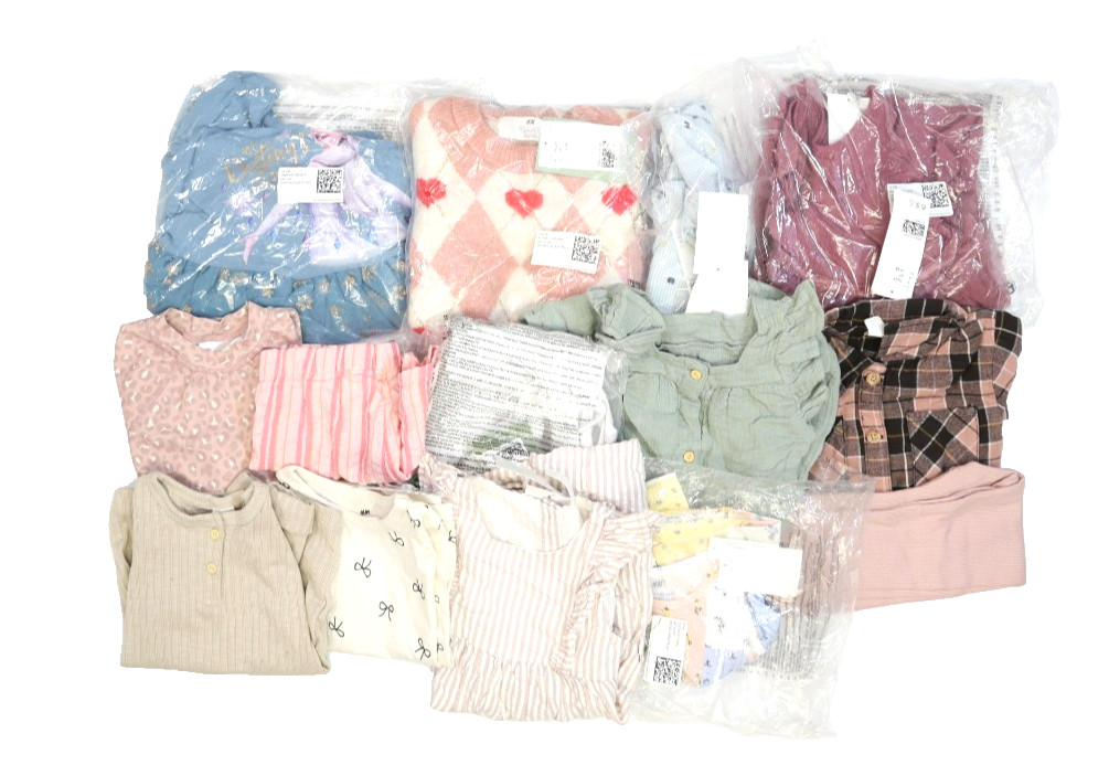 H&M Bulk Lot Of 16 Toddler Girls Size 2T Mixed Season Tops Bottoms Dresses