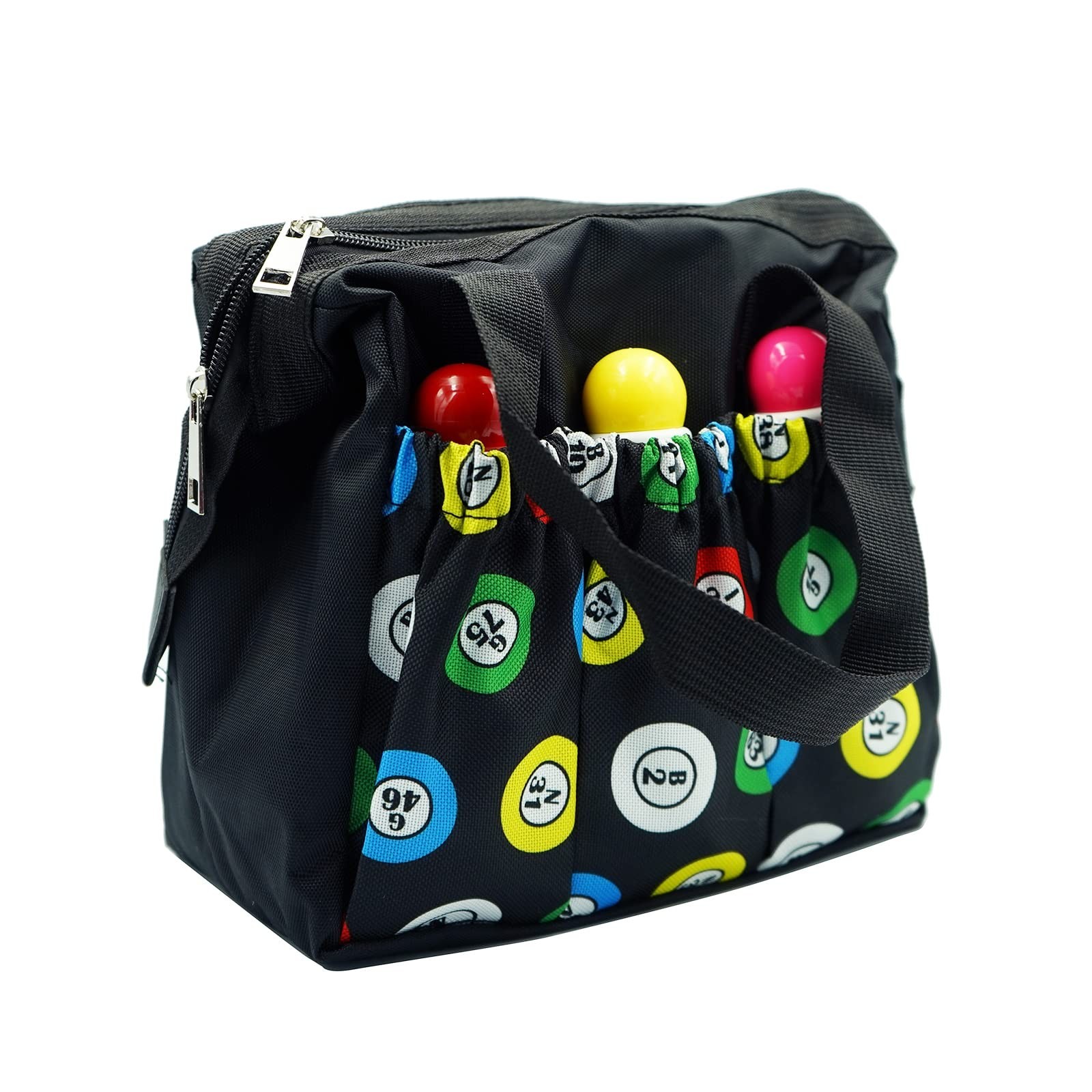 Yuanhe Black Bingo Tote Bag with 6 Pockets for Bingo Daubers NEW