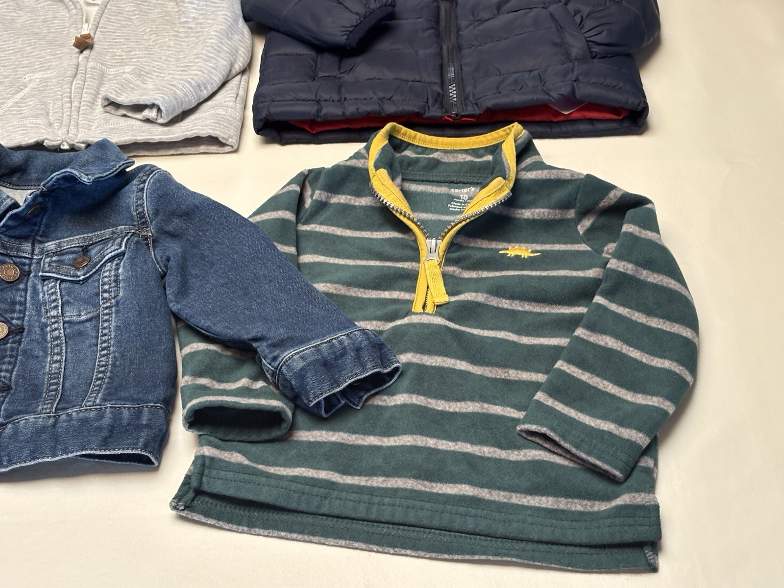 12 & 18 Months Clothes Toddler Hooded Gap Denim Jacket Winter Carter’s Lot Of 7
