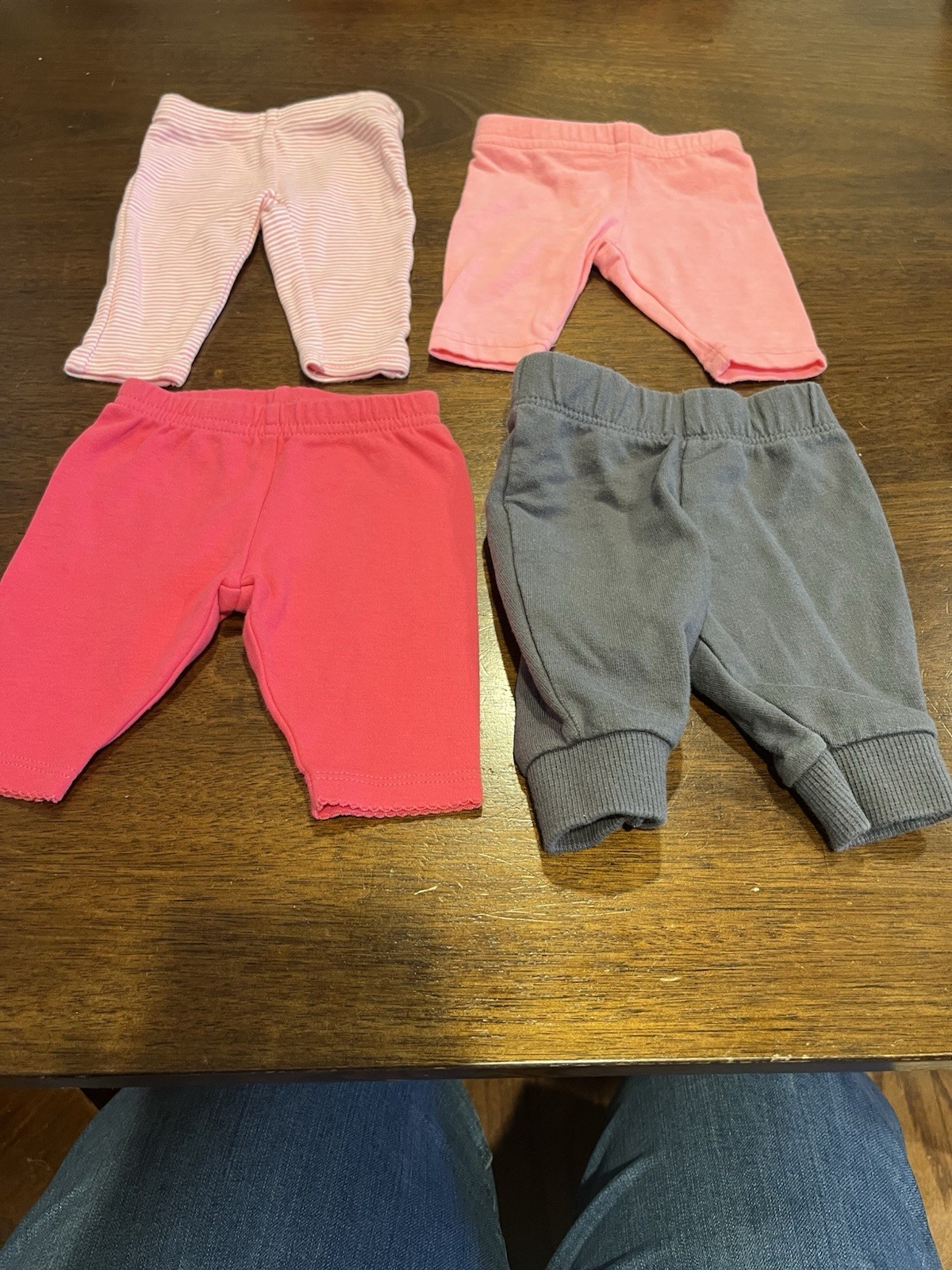Baby Girl Newborn Pants Leggings Lot Polka Dot Solid Multicolor Cotton Blend