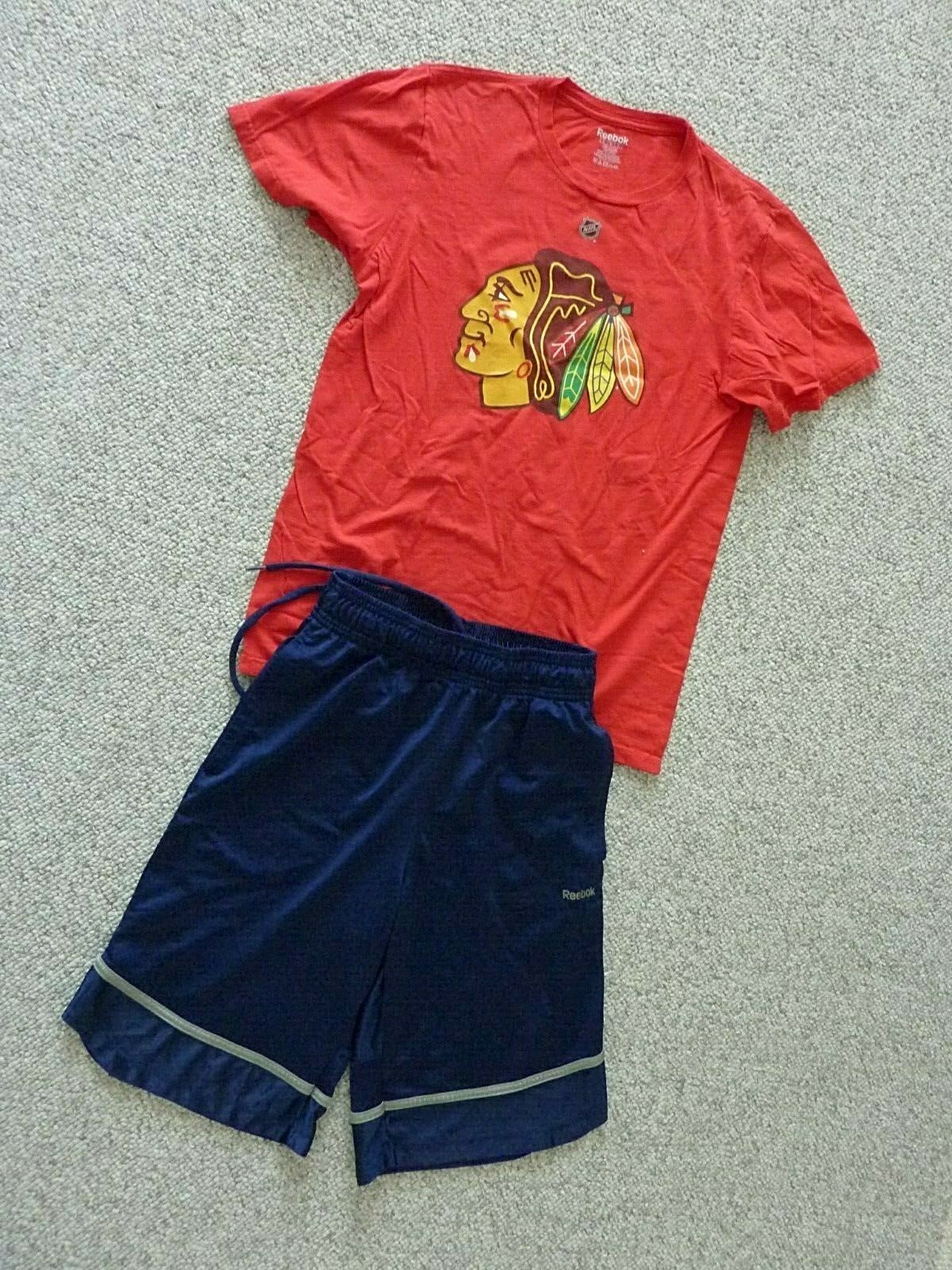 $150 Lot 6 Boys Chicago Bears Blackhawks Tshirts Tops Reebok Shorts SZ 10 12 M L