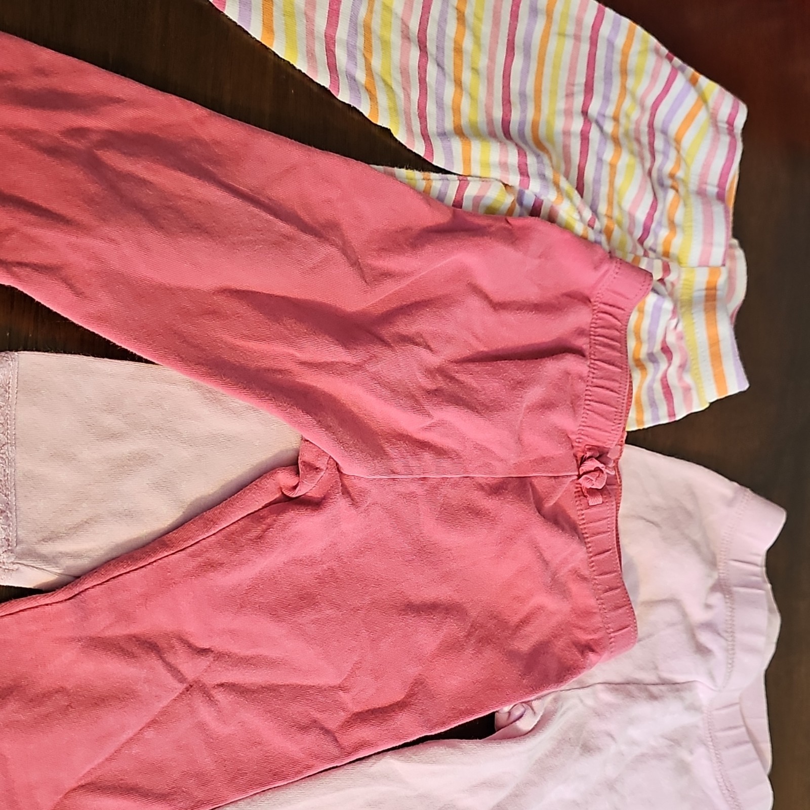 babyGap Baby Girl Pants/Bottoms Lot Pink White Striped Solid 12-24 Months