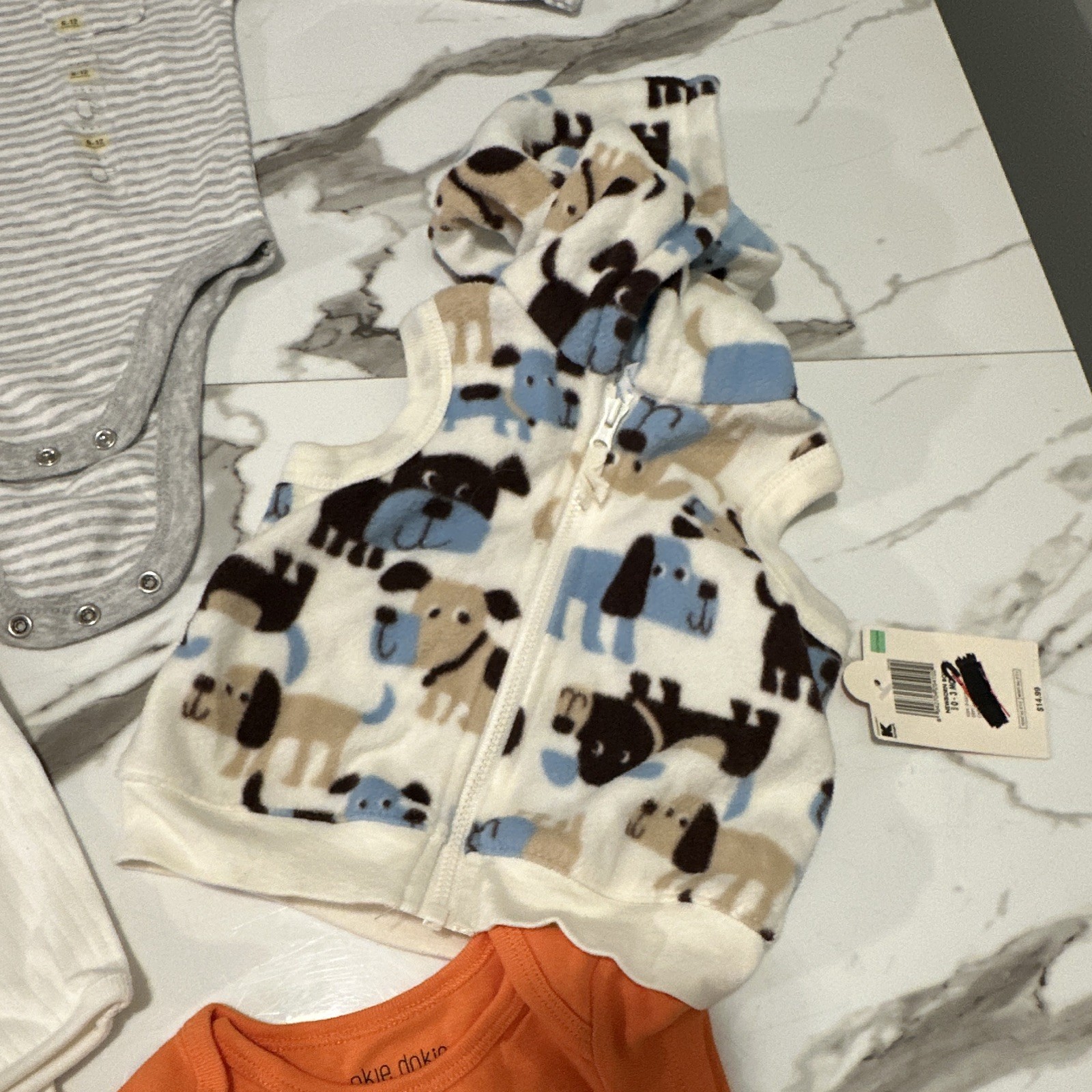 Okie Dokie Unisex Baby Clothing Lot 3-6M Bodysuits Fleece Animal Print