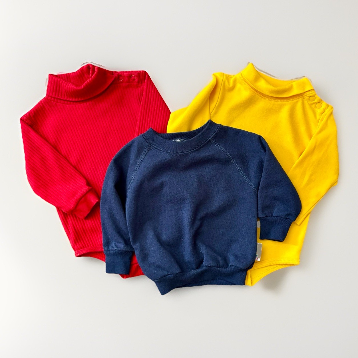 Vintage Garanimals Cuddle Towne Red Yellow Navy Blue Basic Tops Clothing Lot 12M