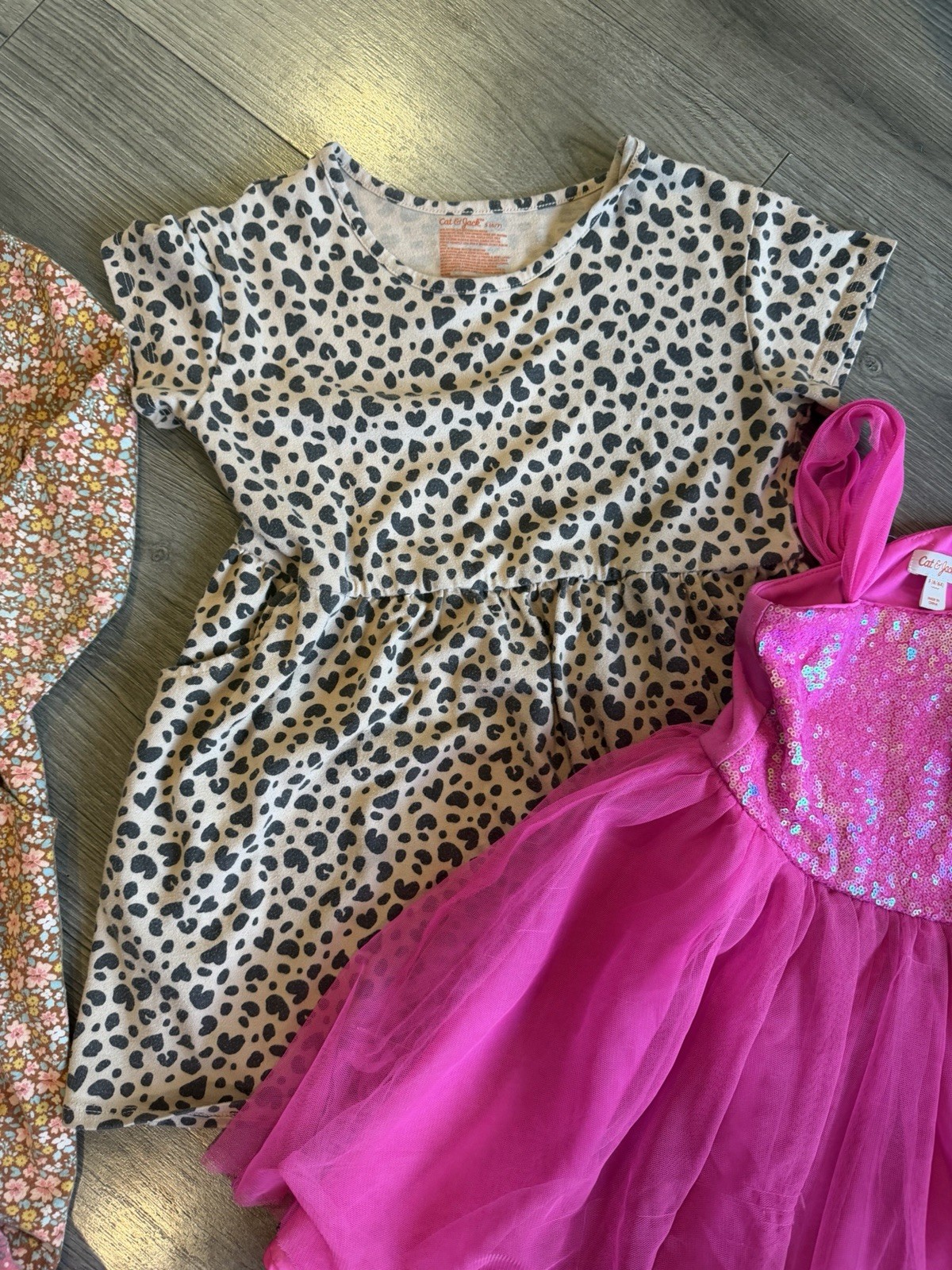 Cat & Jack Girls Dress Lot 4 Size S (6/6X) Pink Floral Animal Print Strawberry